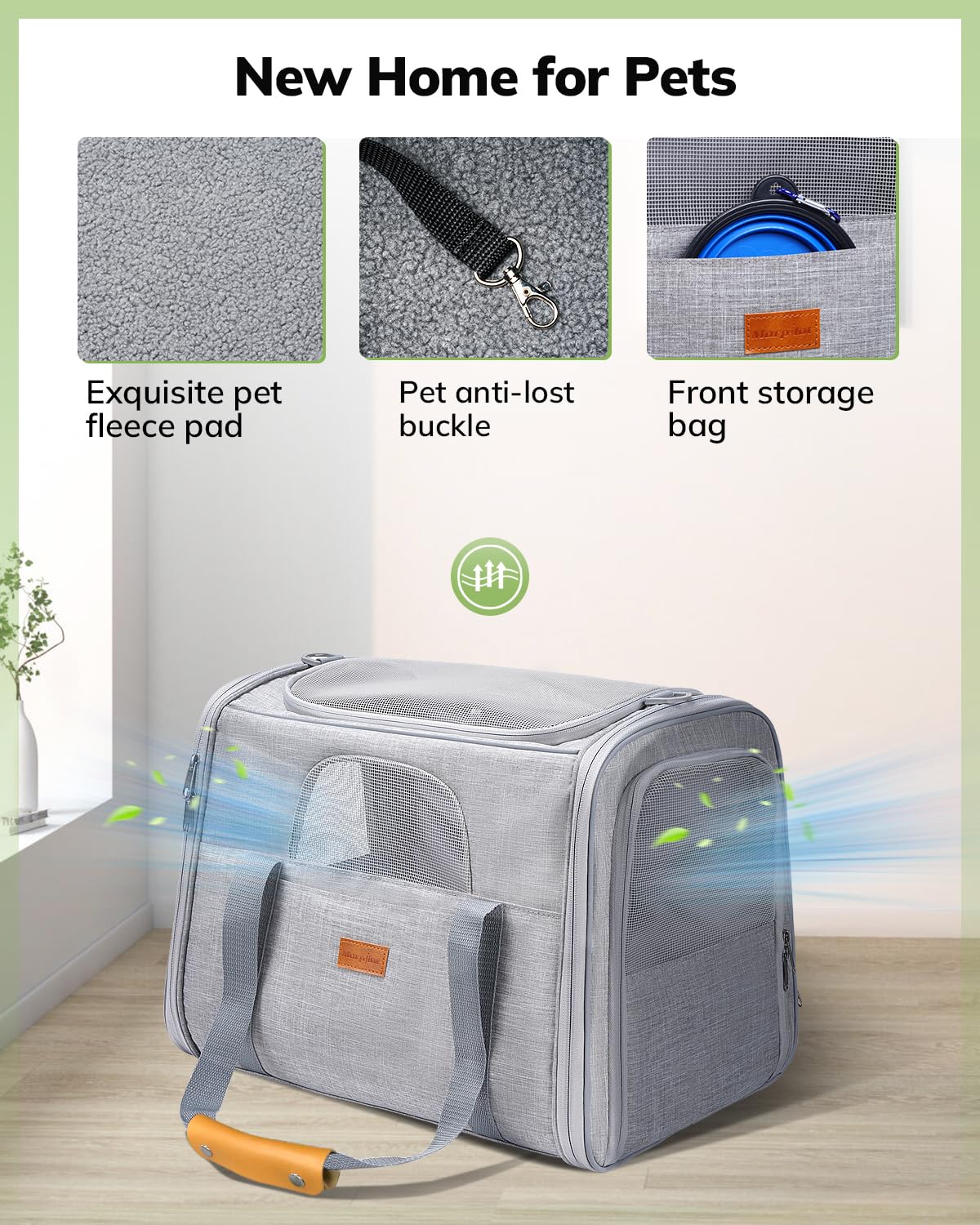 Morpilot Soft-Sided Pet Carrier for Cats and Puppies up to 7 kg | Airline Approved | 44cm L 3