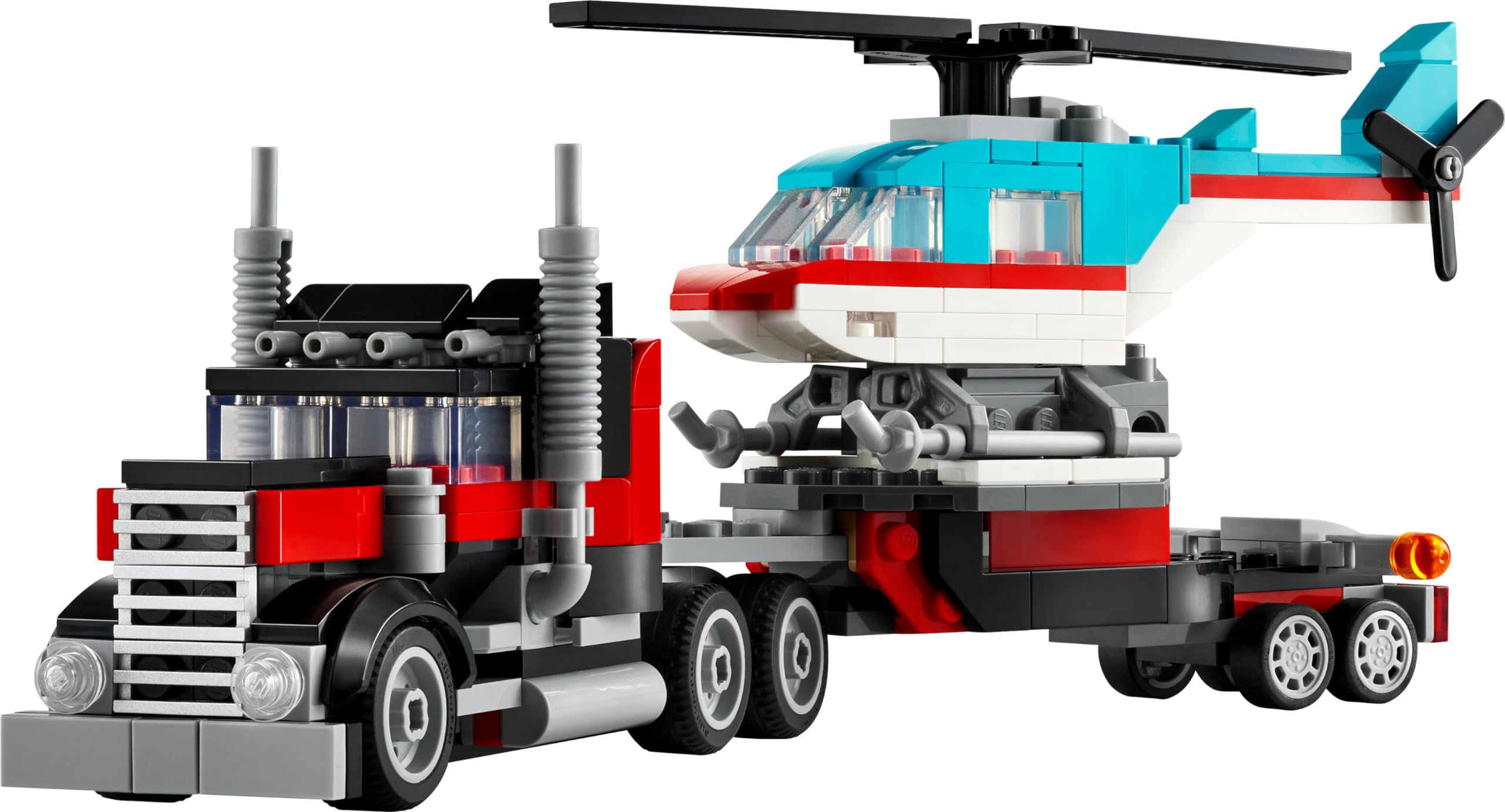 LEGO Creator 3in1 Flatbed Truck with Helicopter - 270 Piece Building Set for Ages 7+ 4