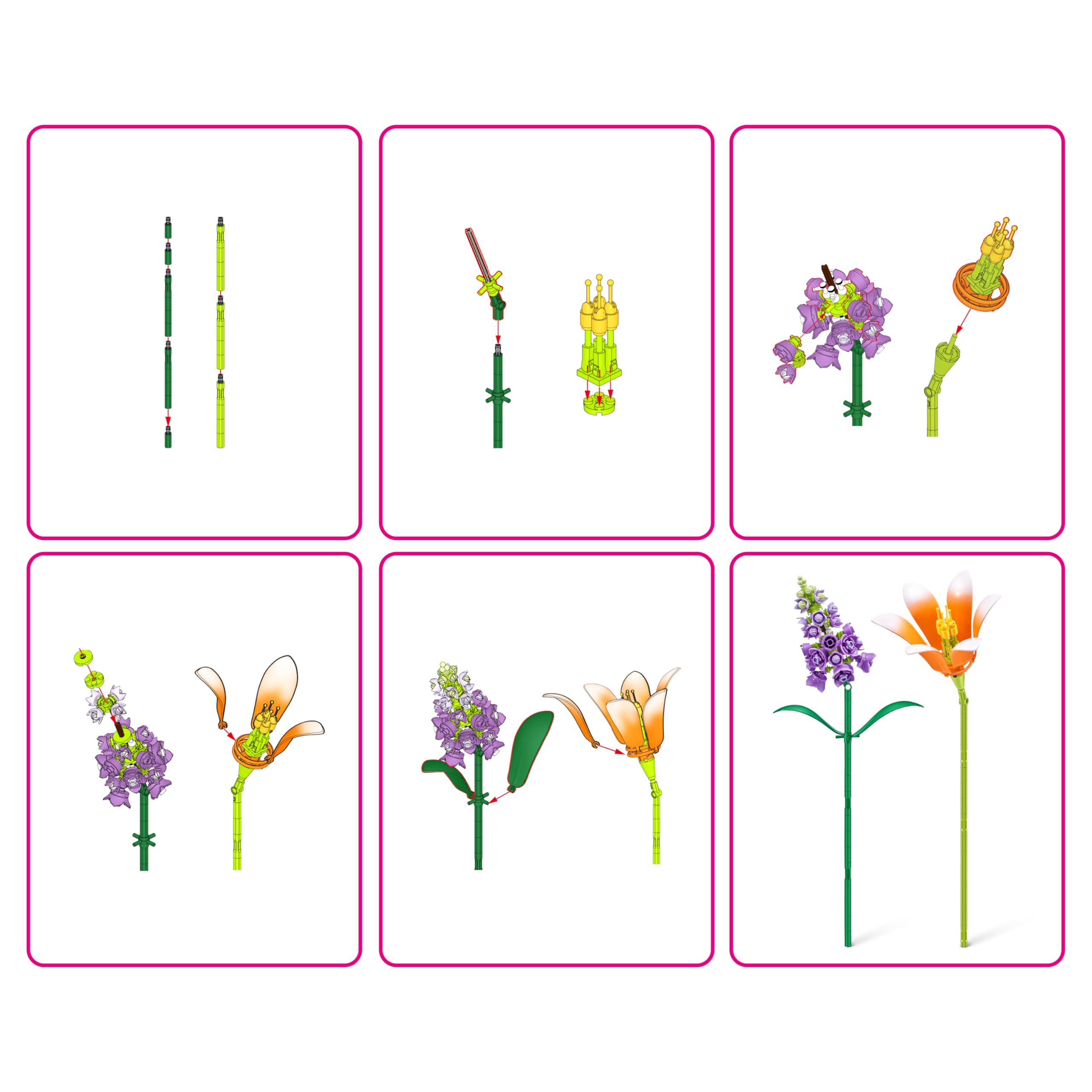 MAX Premium Flowers Building Bricks Collection - 10 to Collect, 210 Pieces per Capsule 7