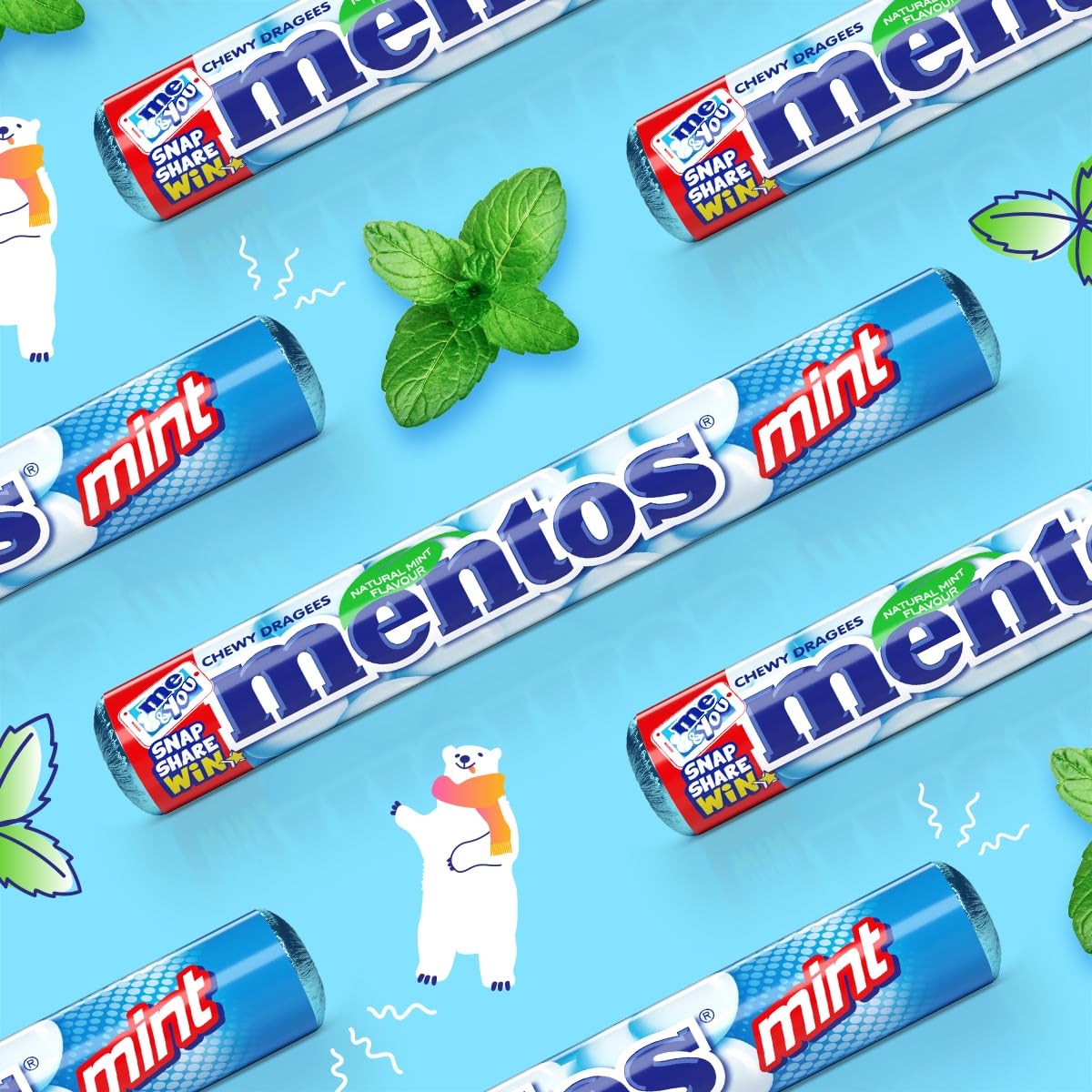 Mentos Mint Chewy Dragees - 40 x 38g Sugar-Free Mints 8