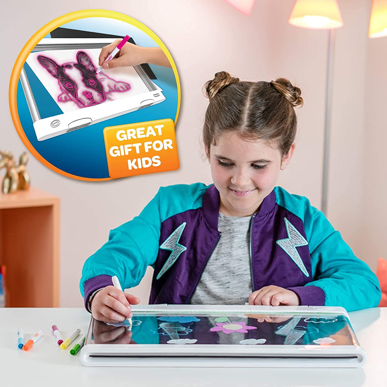 CRAYOLA Ultimate Light Board Drawing Tablet with 6 Gel Markers | Ages 6+ 7