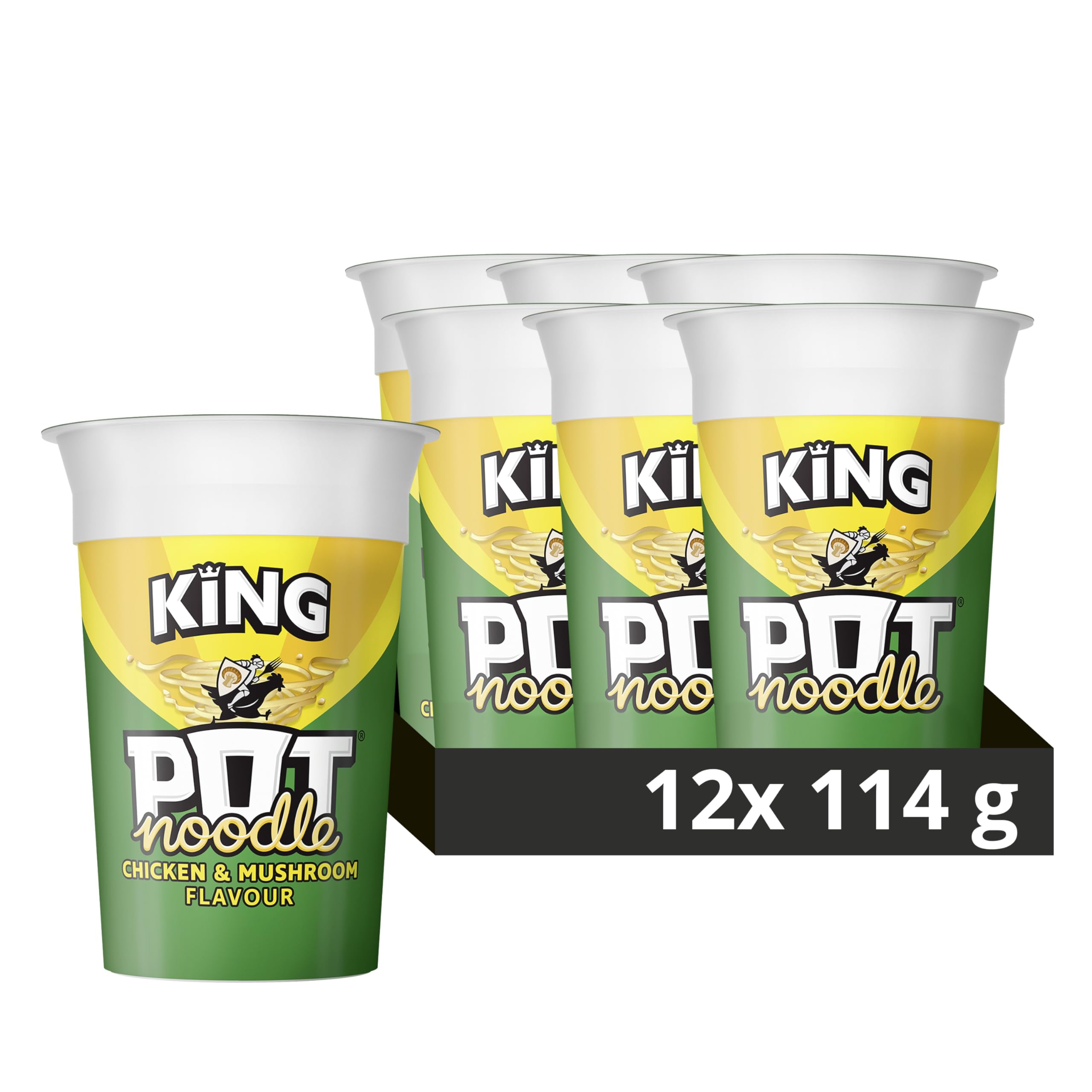 Pot Noodle King Instantnudeln mit Hühnchen- und Pilzgeschmack, 12 Becher à 114 g 8