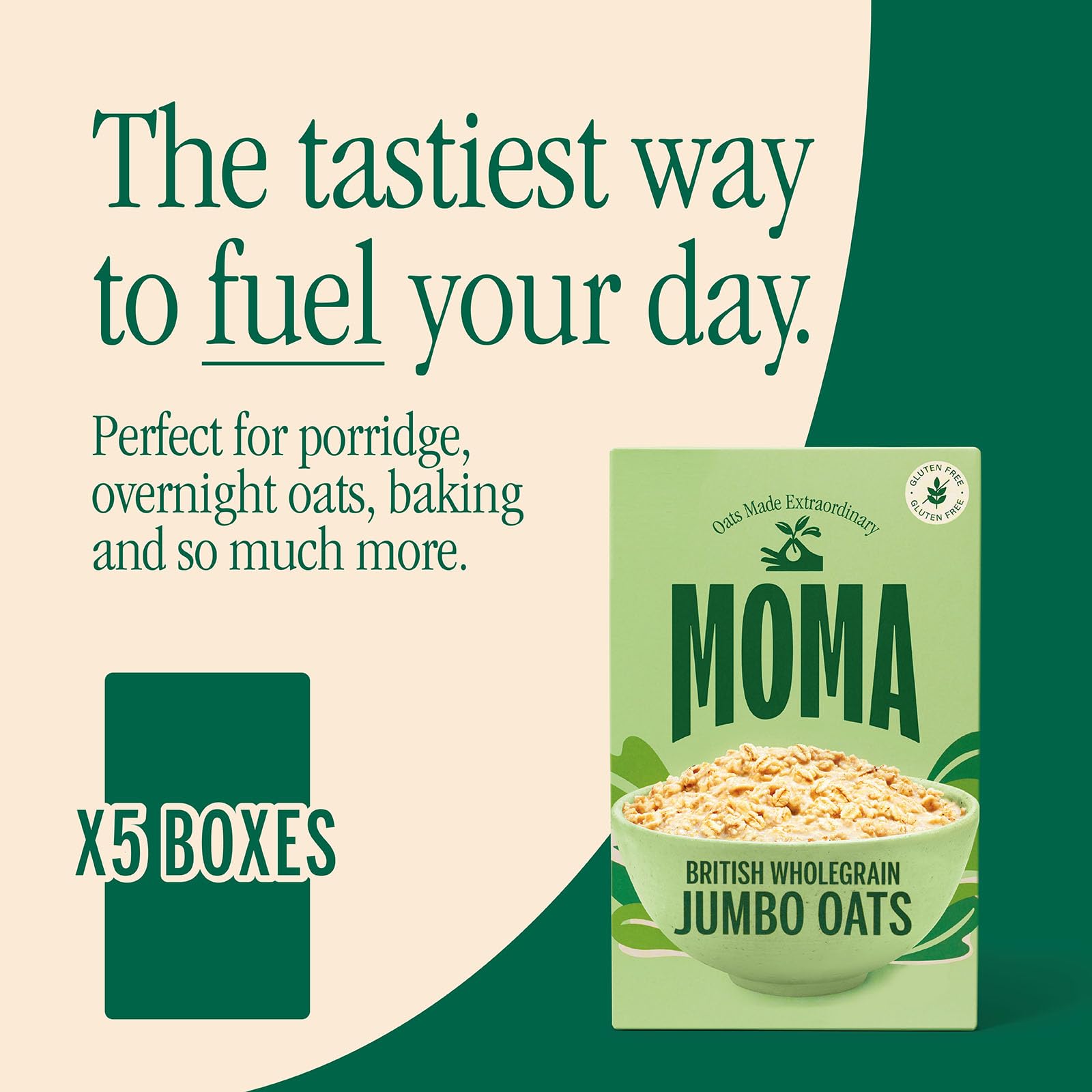MOMA Porridge PLAIN Breakfast Jumbo Oats - 450g Box 4