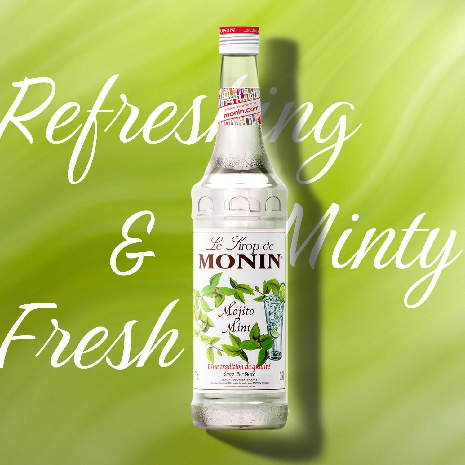 MONIN Mojito Mint Syrup 700ml - Natural Flavouring, Vegan, Halal, Kosher - for Cocktails, Mocktails, Lemonades 7
