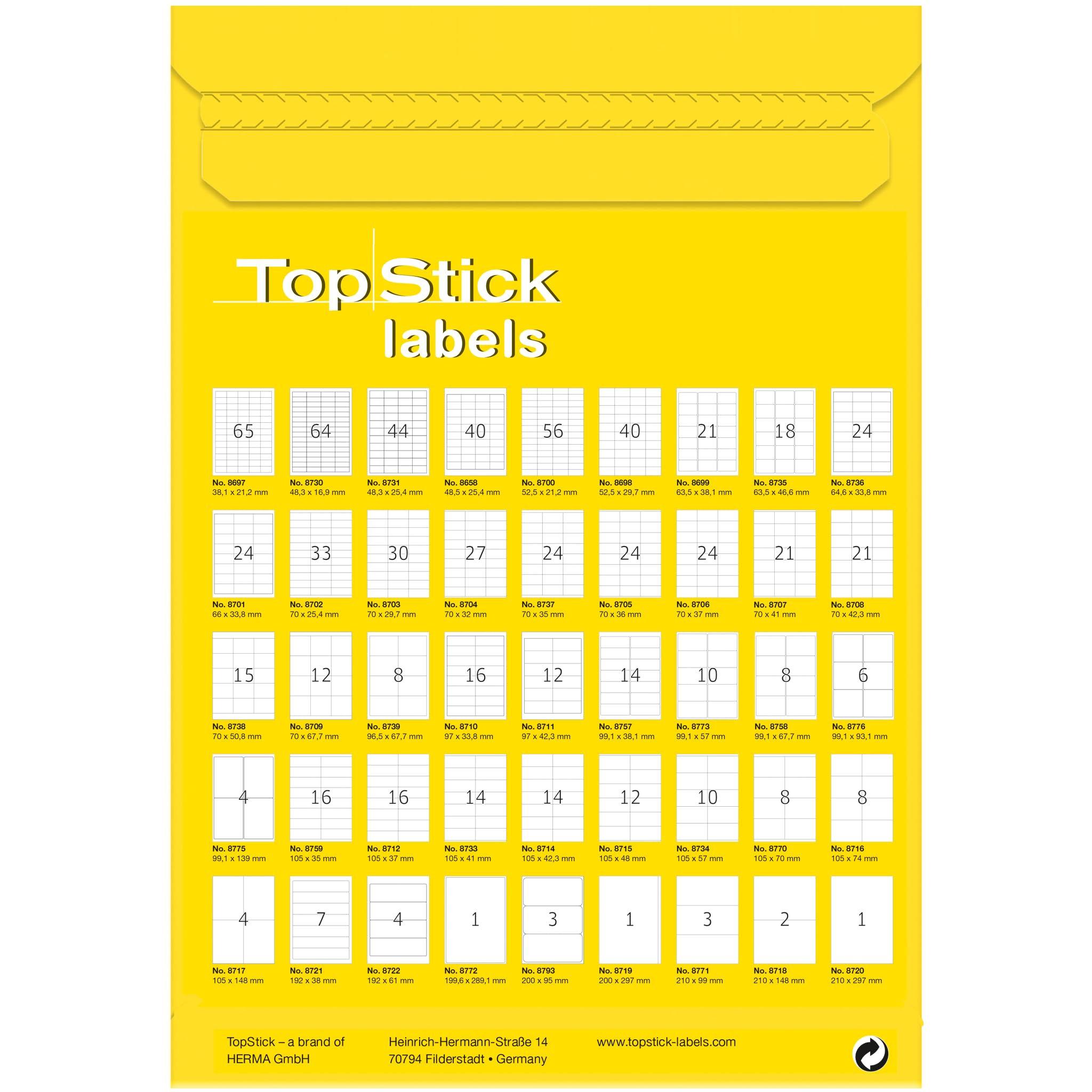 TopStick 8777 Address Mailing Labels - 2400 Labels Total | 64 x 34 mm | 100 Sheets 4