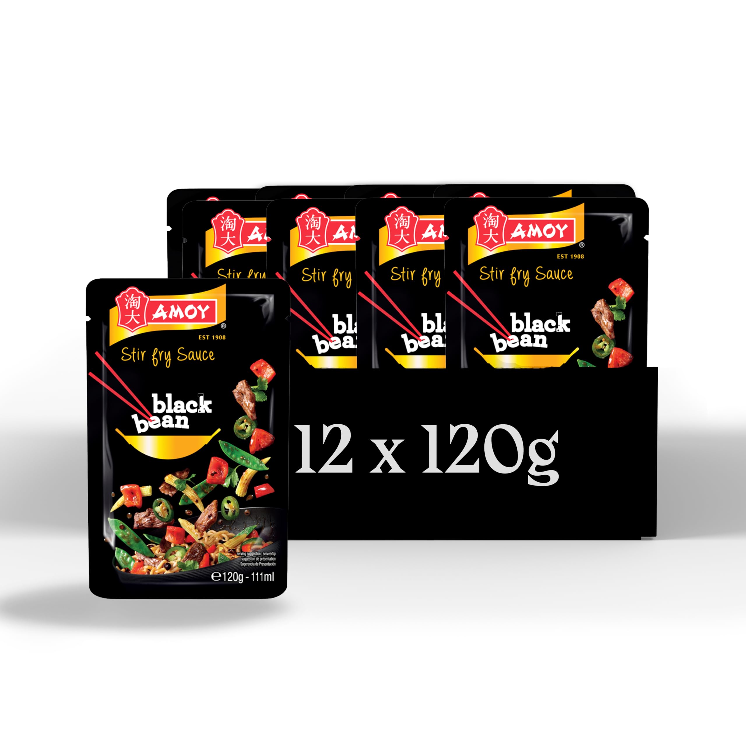 Amoy Black Bean Stir Fry Sauce, 120 g (Pack of 12)