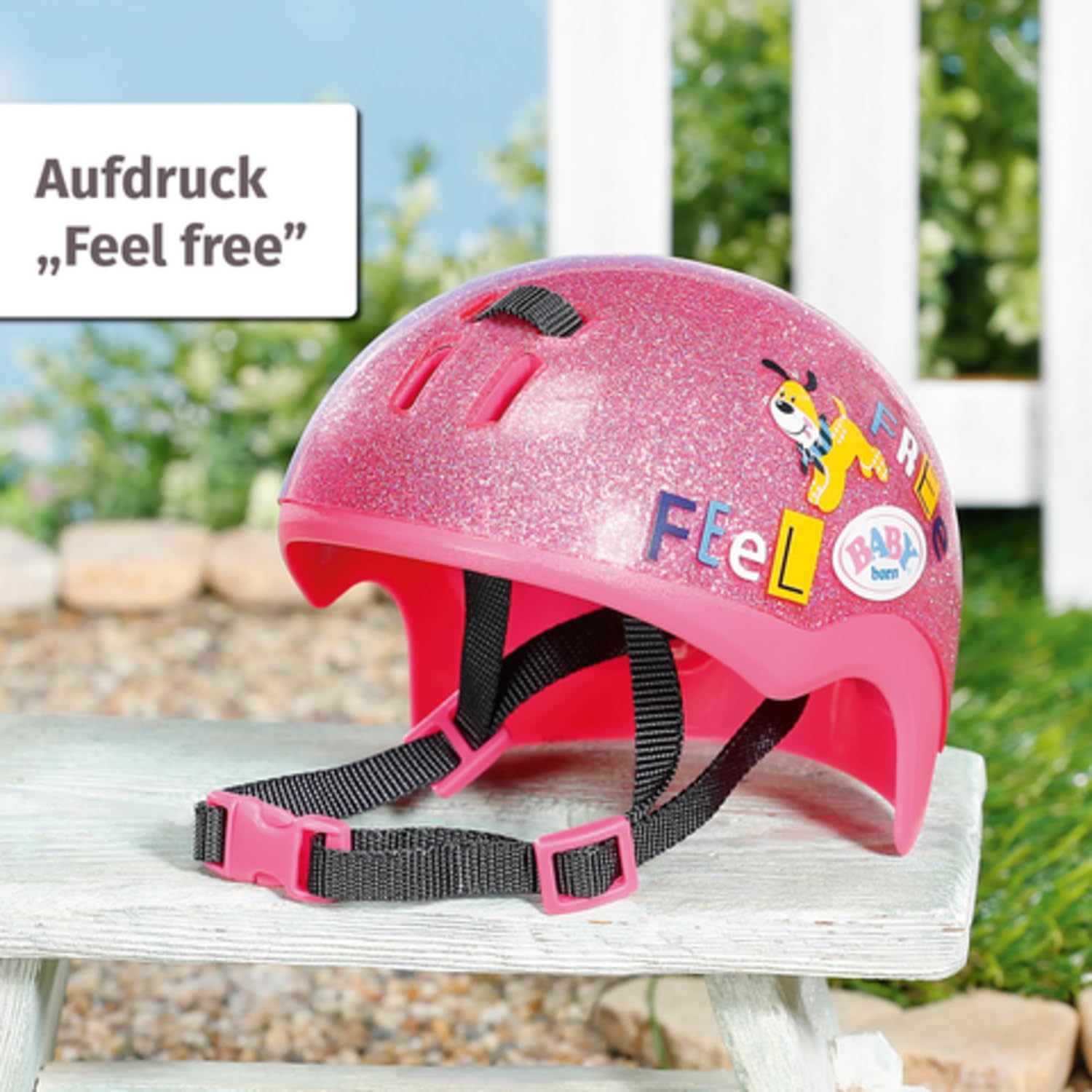 BABY Born 43 cm Doll Bike Helmet - Pink Glitter Safety Accessory for Kids 3+ 8