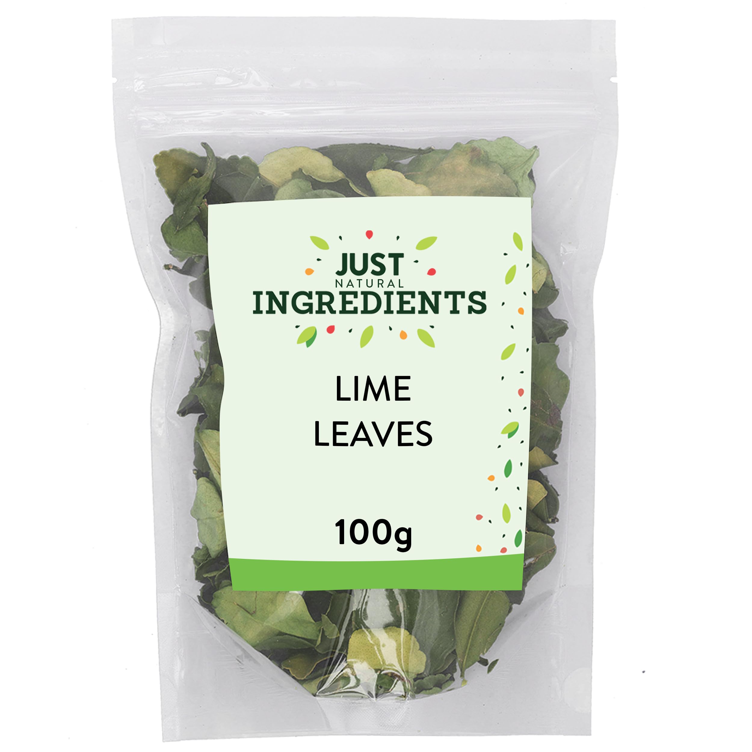 JustIngredients Kaffir Lime Leaves - Authentic Thai Flavor, Dried Whole Spice | 100g 1