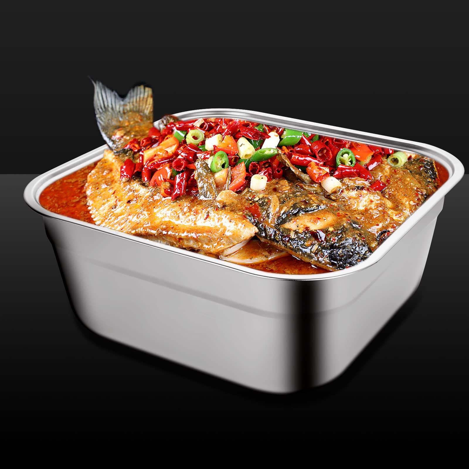 ASelected - Stainless Steel Washing Up Bowl 10L Rectangular Sink Basin 3