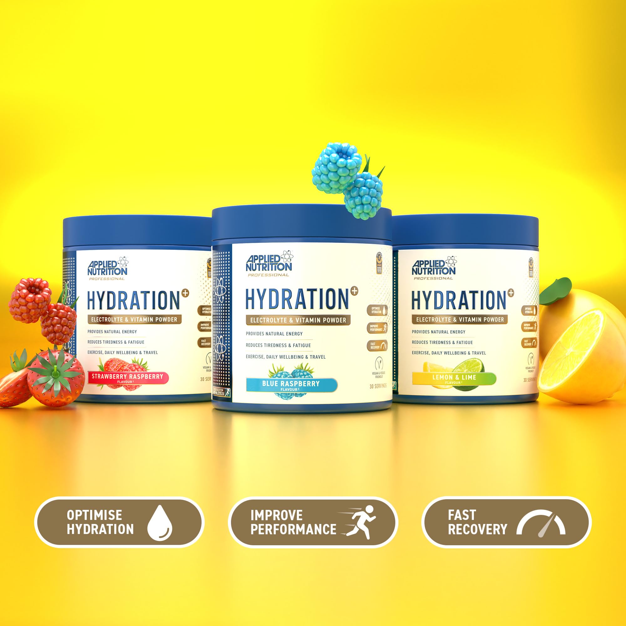 Applied Nutrition Hydration+ Electrolytes & Vitamin Powder Sugar-Free | 240g | Adult Sports Mix 4