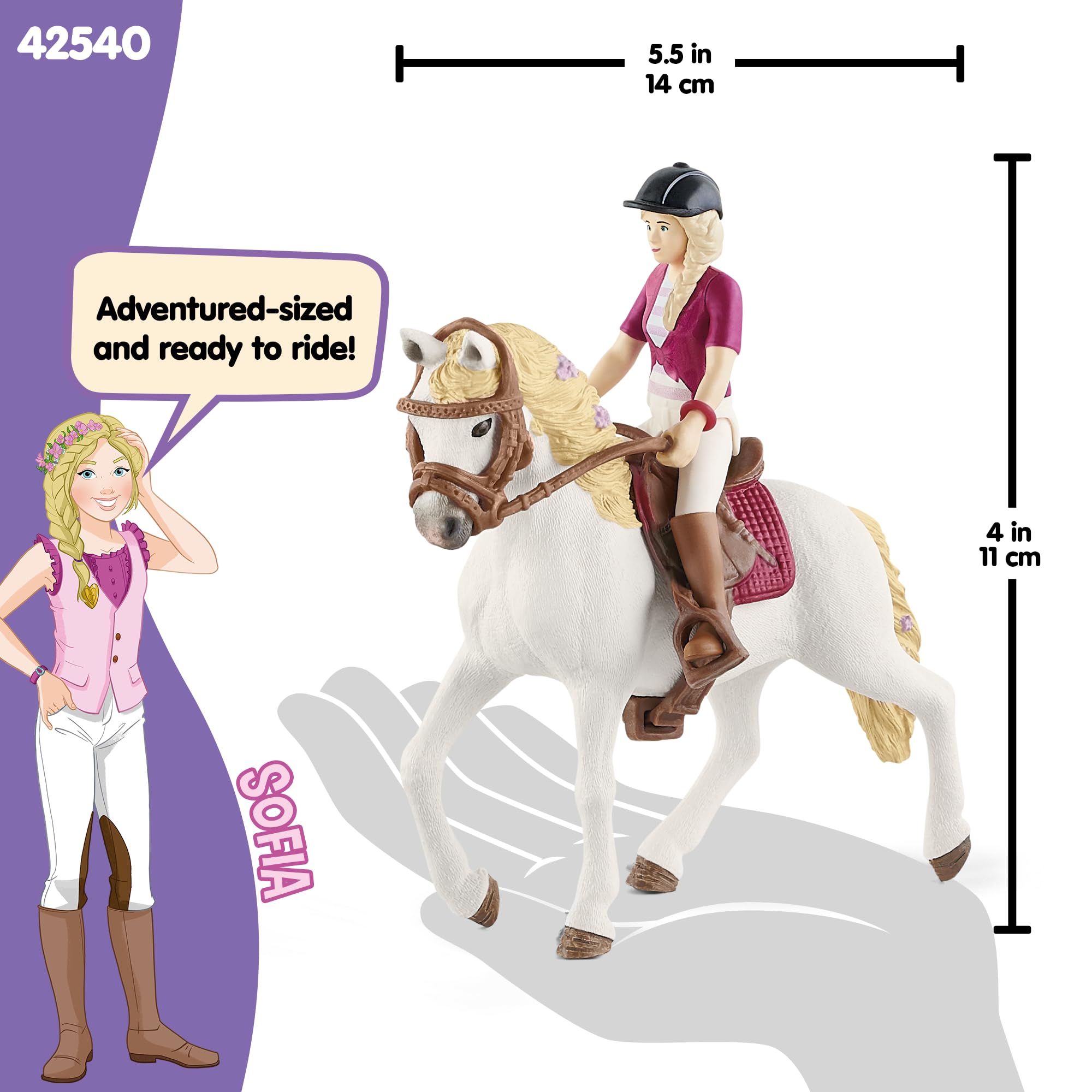 SCHLEICH Horse Club Sofia & Blossom Playset - 10-Piece Action Figure Set for Kids 5+ 9