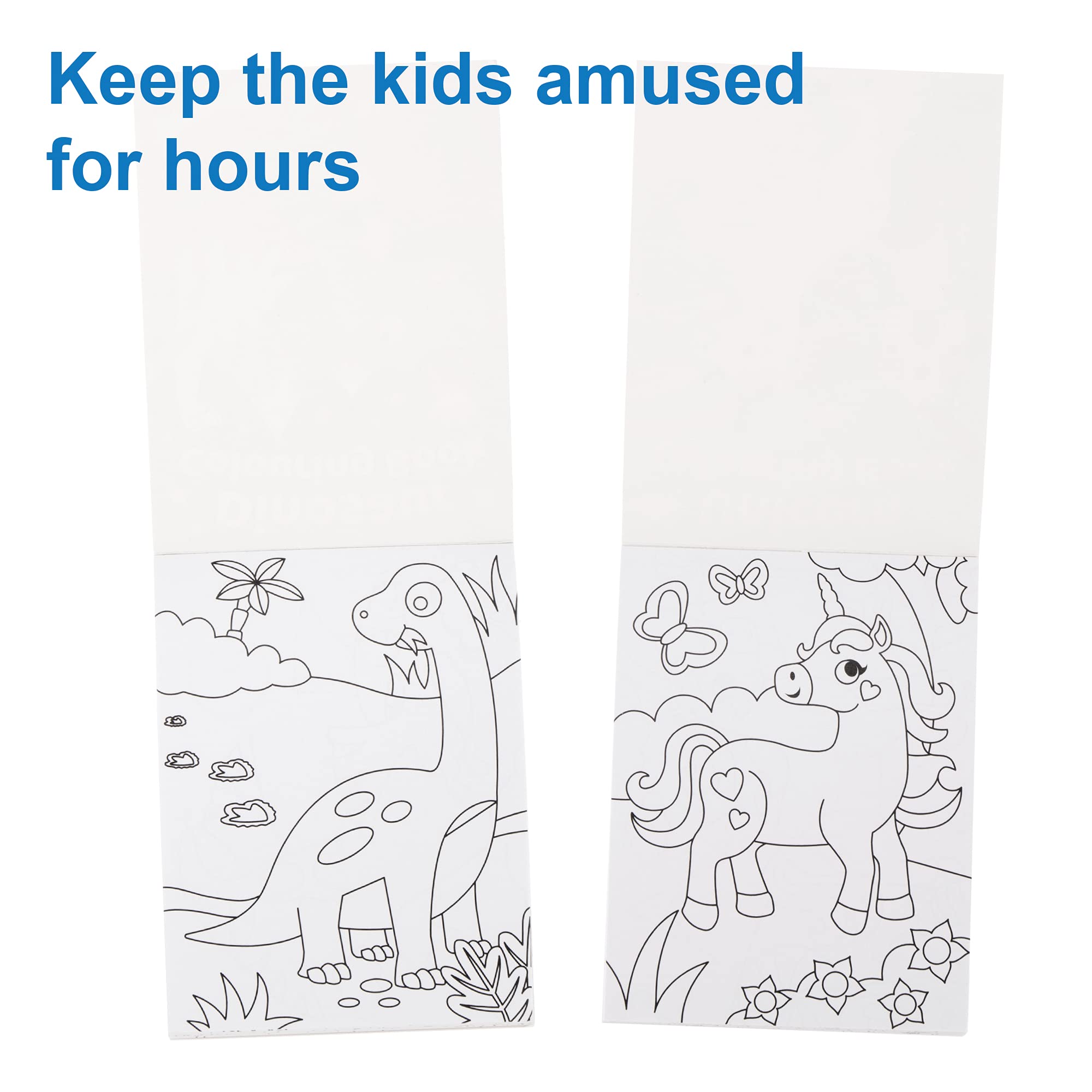 Baker Ross Mini Colouring Books - Pack of 12, 4 Themes for Kids Ages 3+ 4