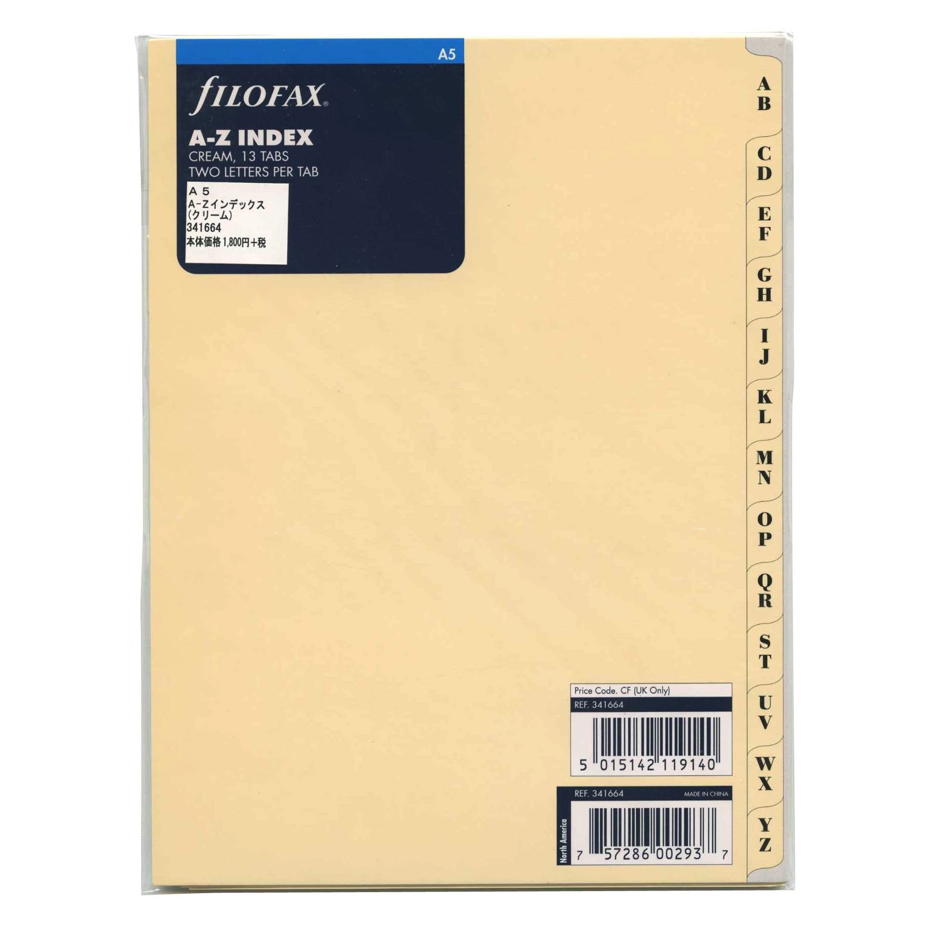 Filofax A-Z Index Refill Insert | A5 Size | Cream Paper | Reinforced Tabs 1