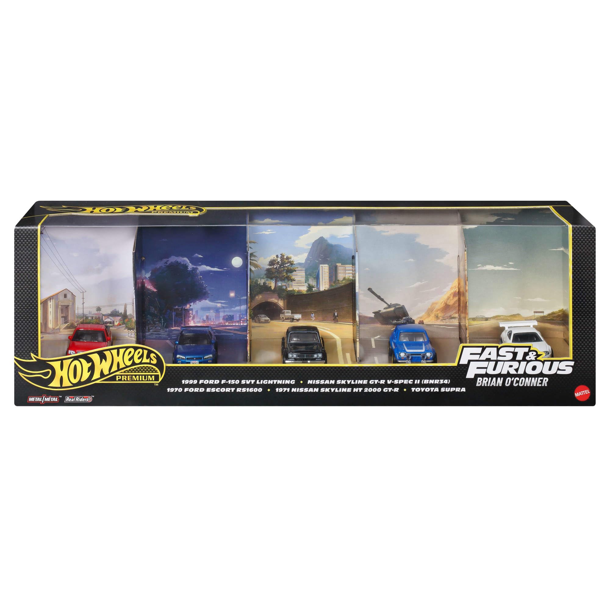 Hot Wheels Premium Fast & Furious 5-Car Bundle - 1:64 Scale Die-Cast Replicas