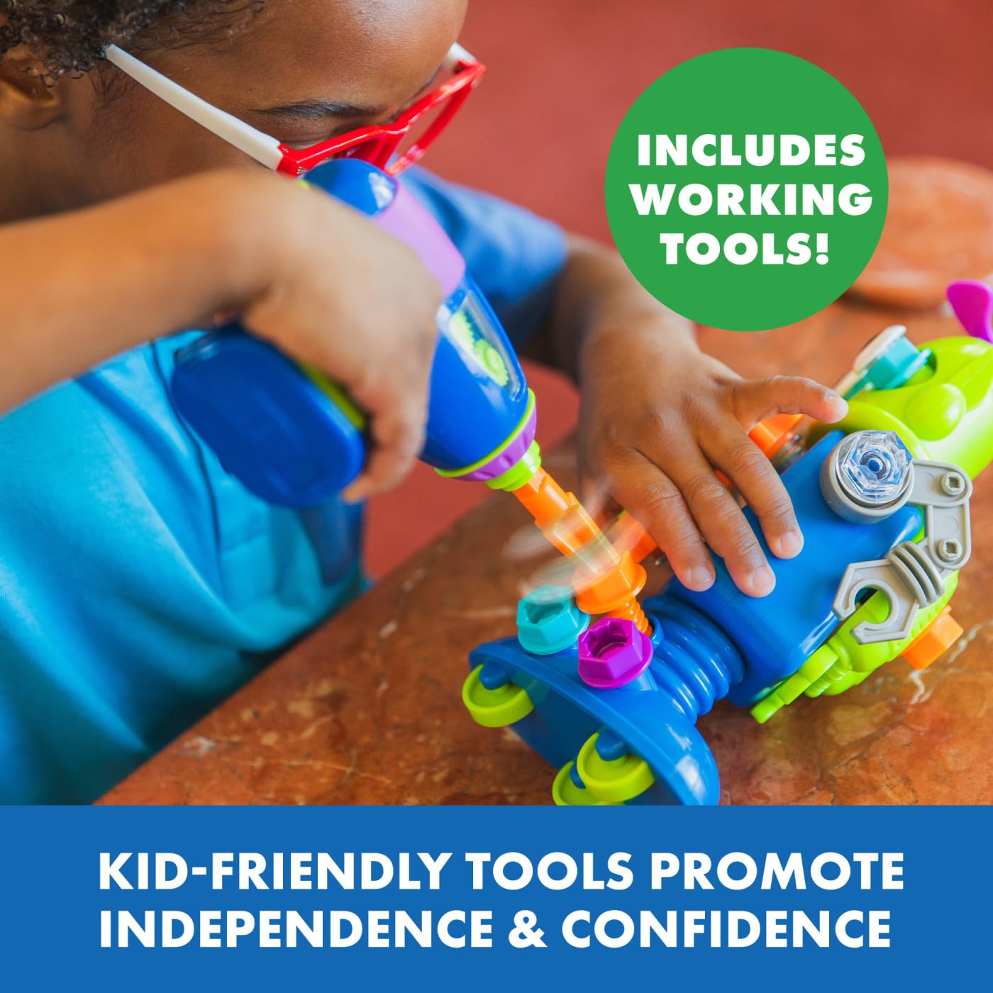 Learning Resources Design & Drill Robot Workshop - Building Set for Kids 3+ 7