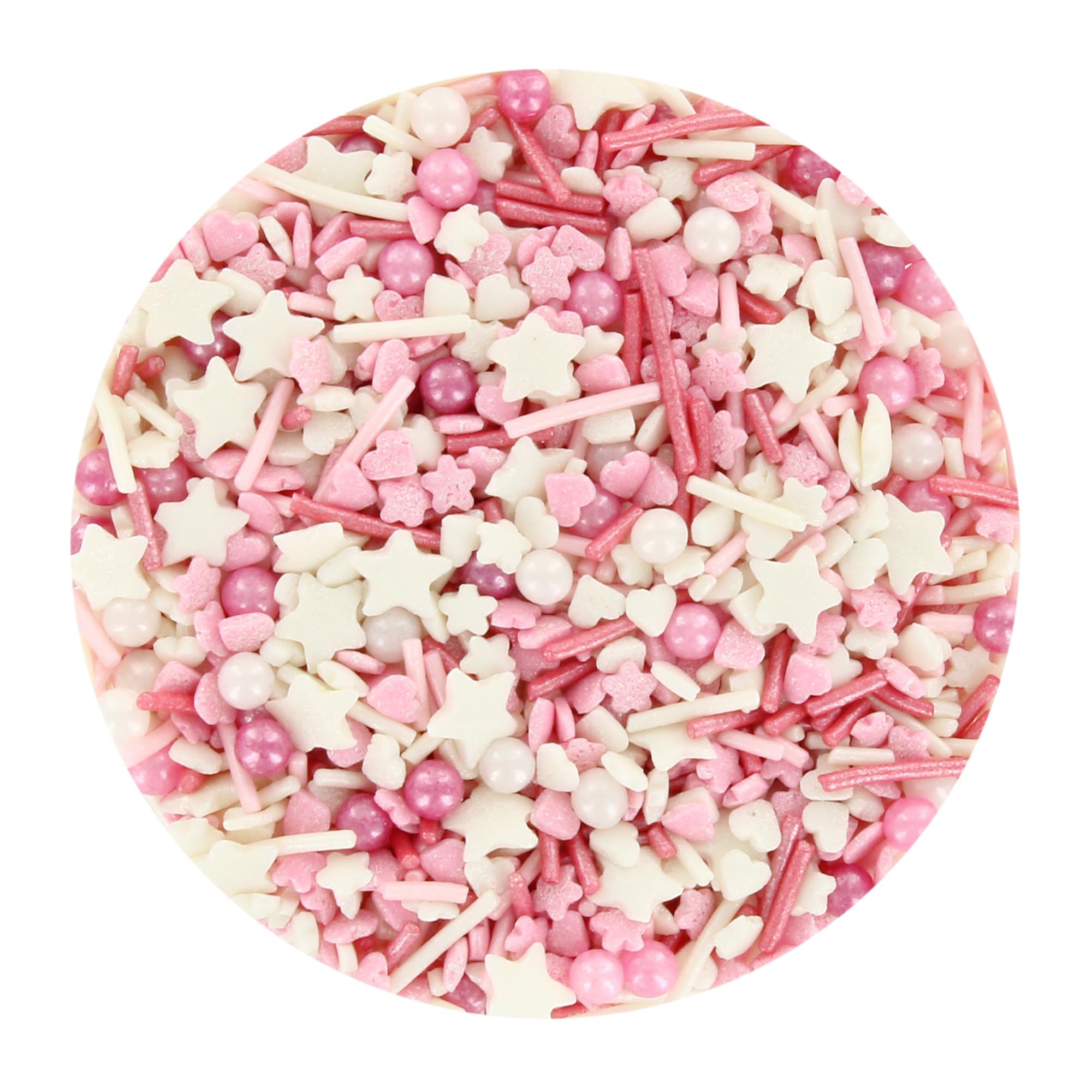 Baked with Love - Pink Sprinkles 90g | Pink & White Sugar Cake Sprinkles Mix 6