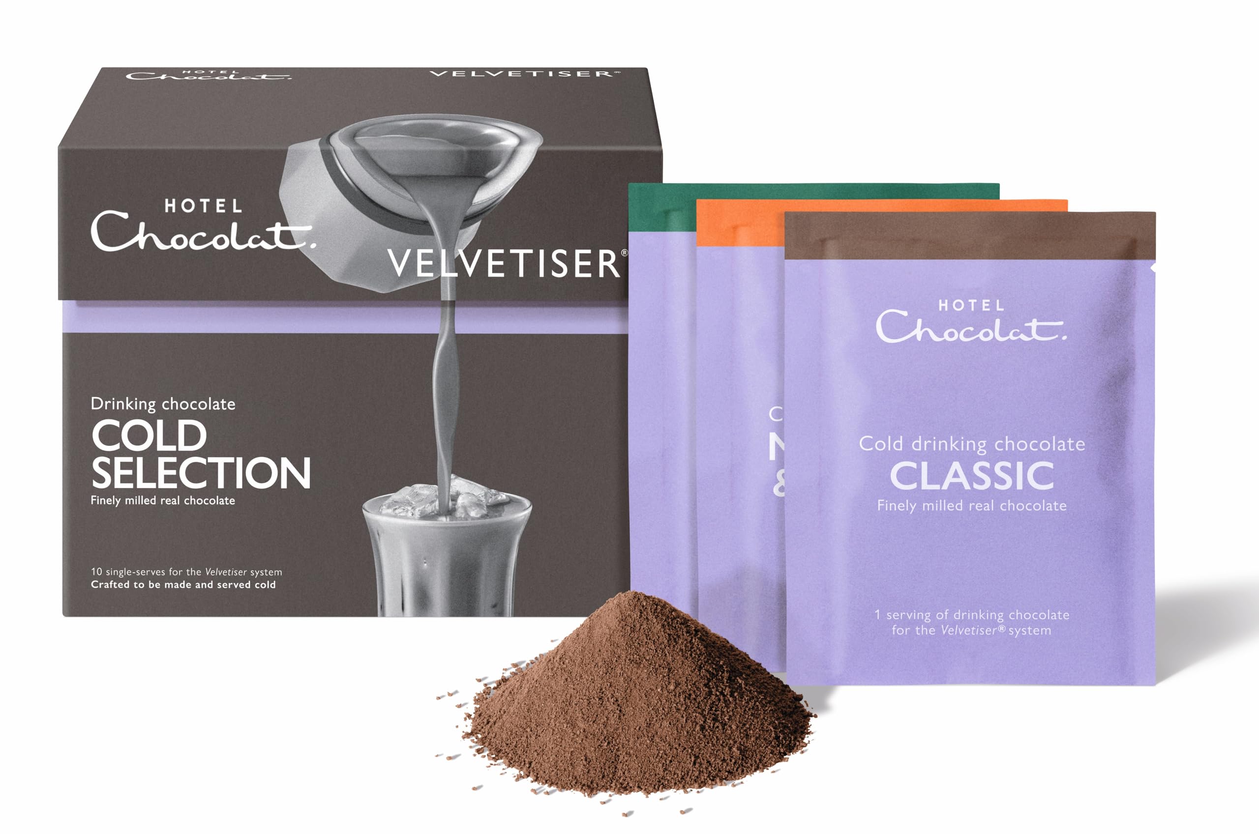 Hotel Chocolat Cold Drinking Chocolate Selection - 10 Sachets with Velvetiser-Compatible Recipes