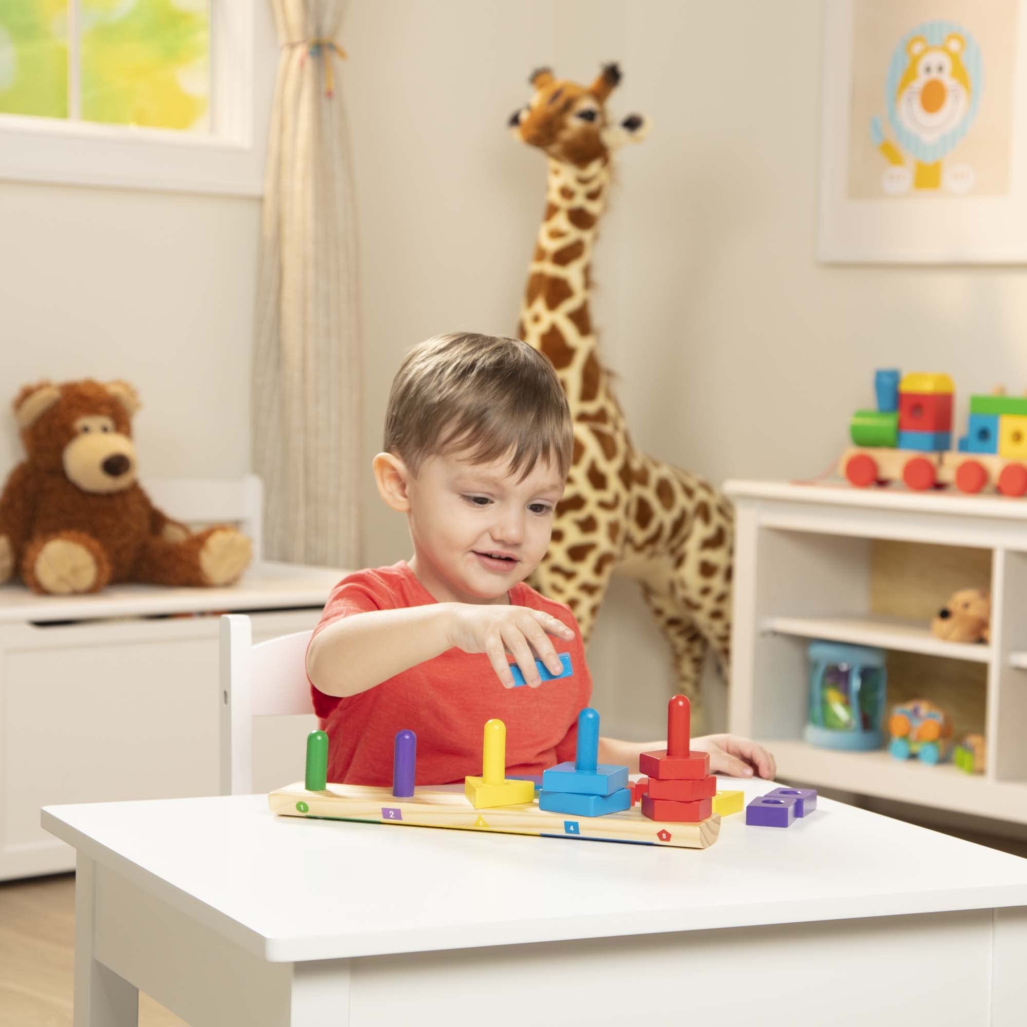 Melissa & Doug Stack and Sort Board - Wooden Educational Toy for Toddlers 2+ 6