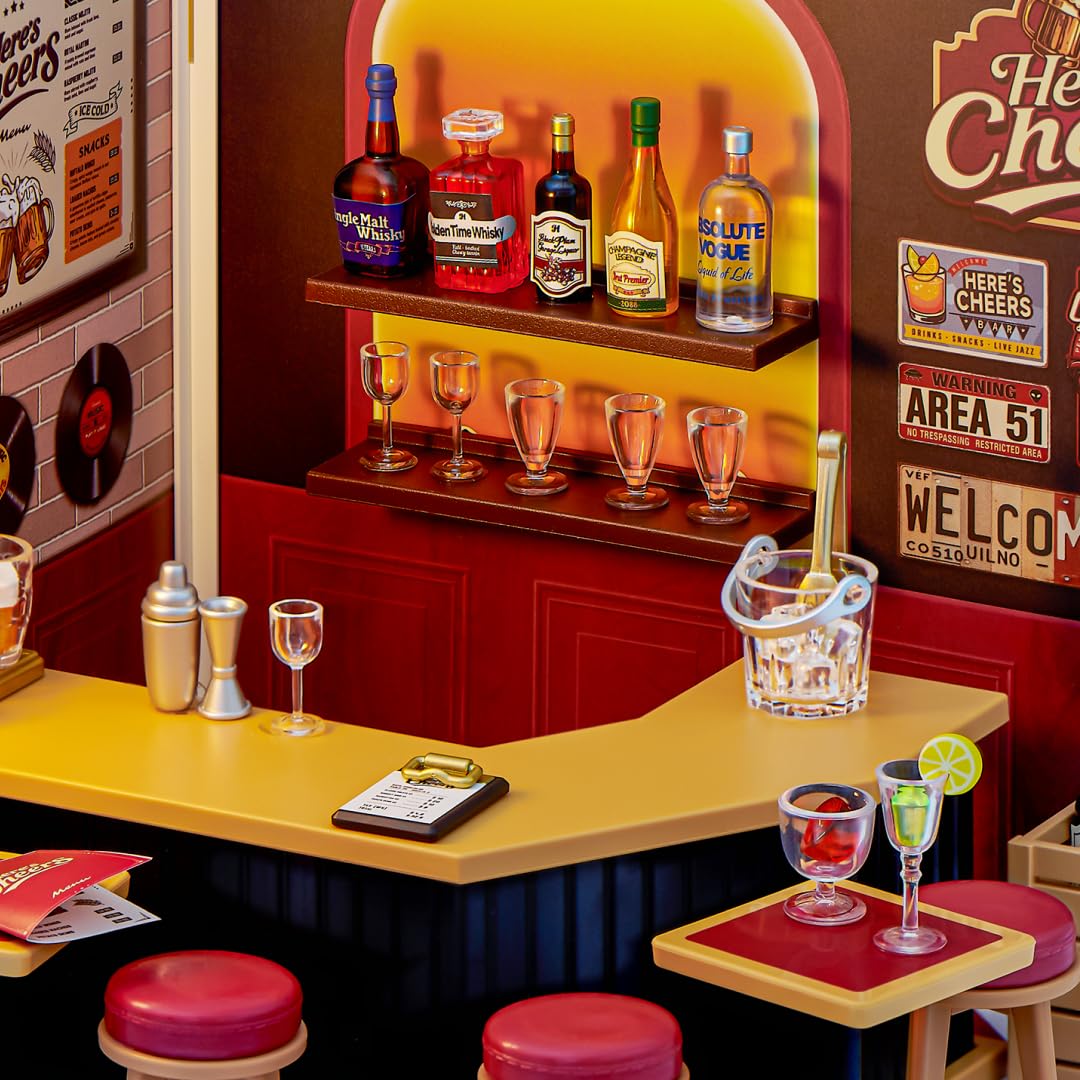 Mini Brands Spaces Here's Cheers Playset - Build Your Own Mini World | Plastic | Ages 3+ 5