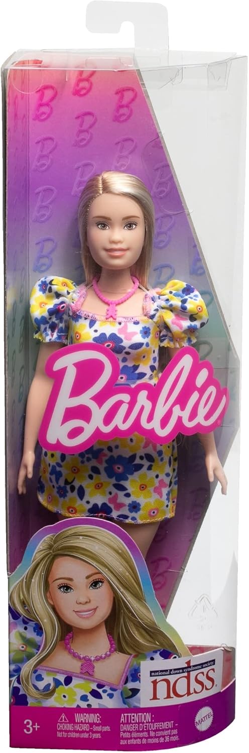 Barbie Fashionistas Doll #208 with Down Syndrome - Floral Dress & AFOs, Ages 3+ 5