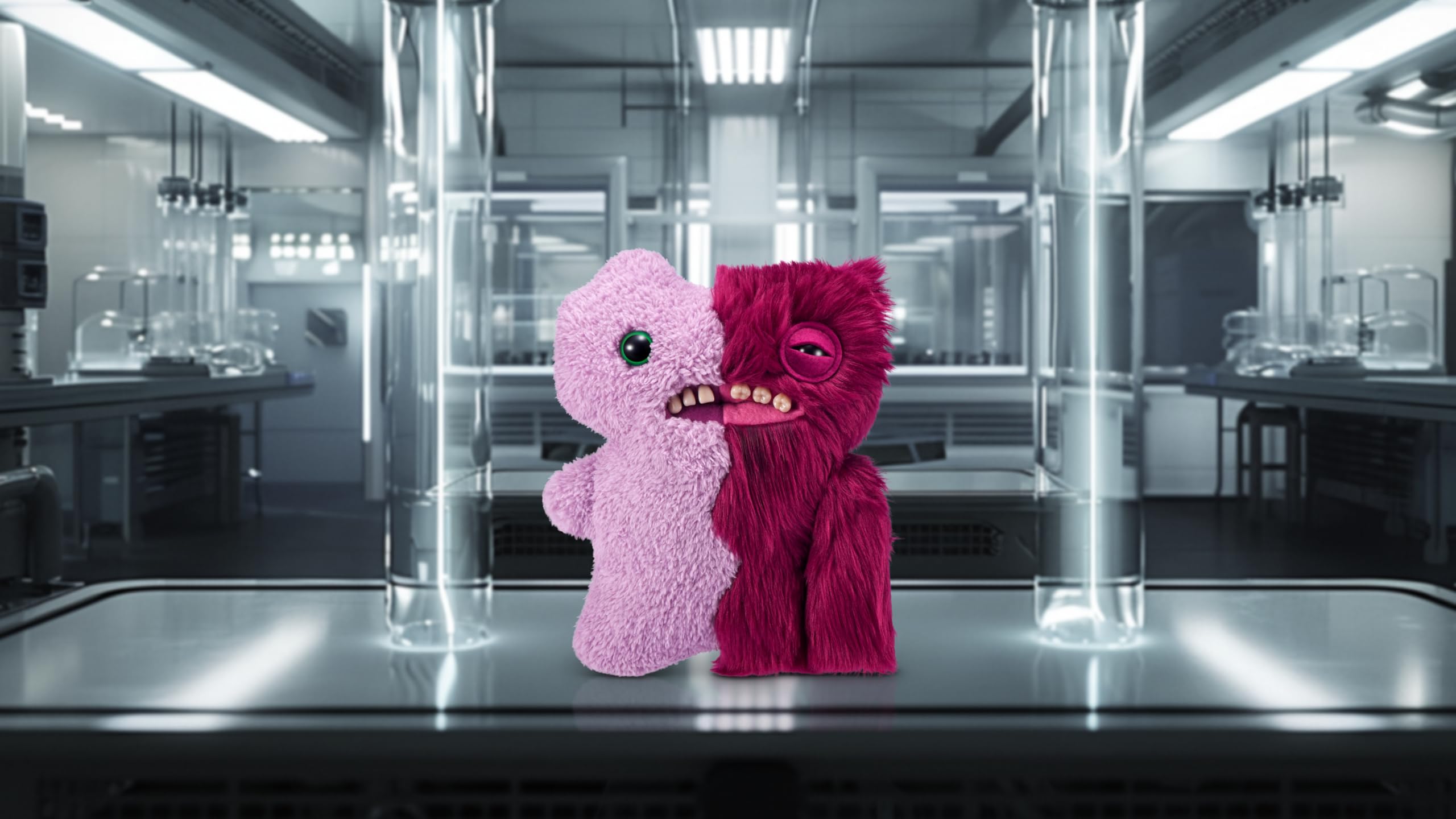 Fuggler Misfit Monsters 9-inch Series 1 - Gaptooth Weirdo Lilac & Red Plush Toy by ZURU 3