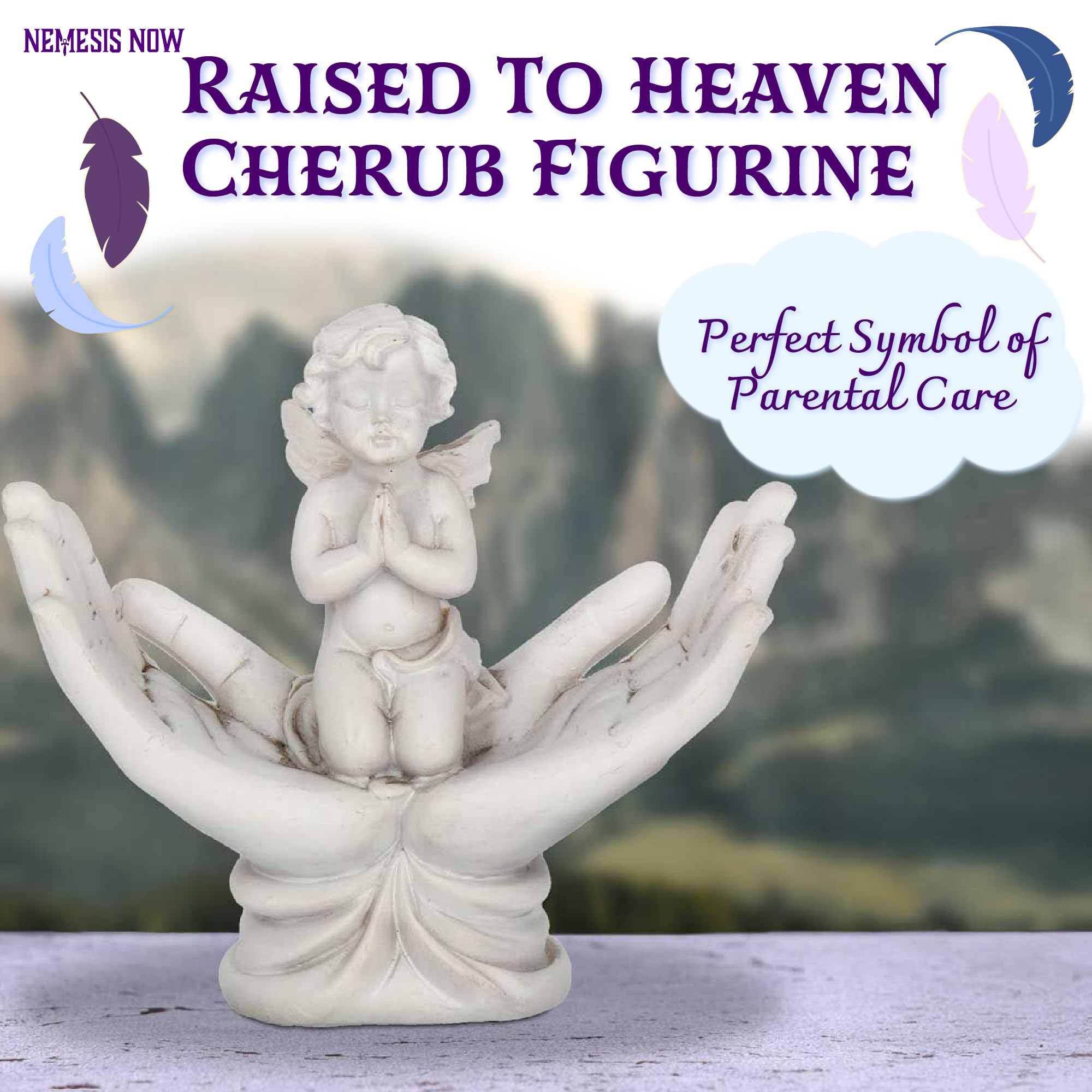 Nemesis Now Raised To Heaven Cherub Figur – Weiße Engelsstatue aus Kunstharz NEM3997 7