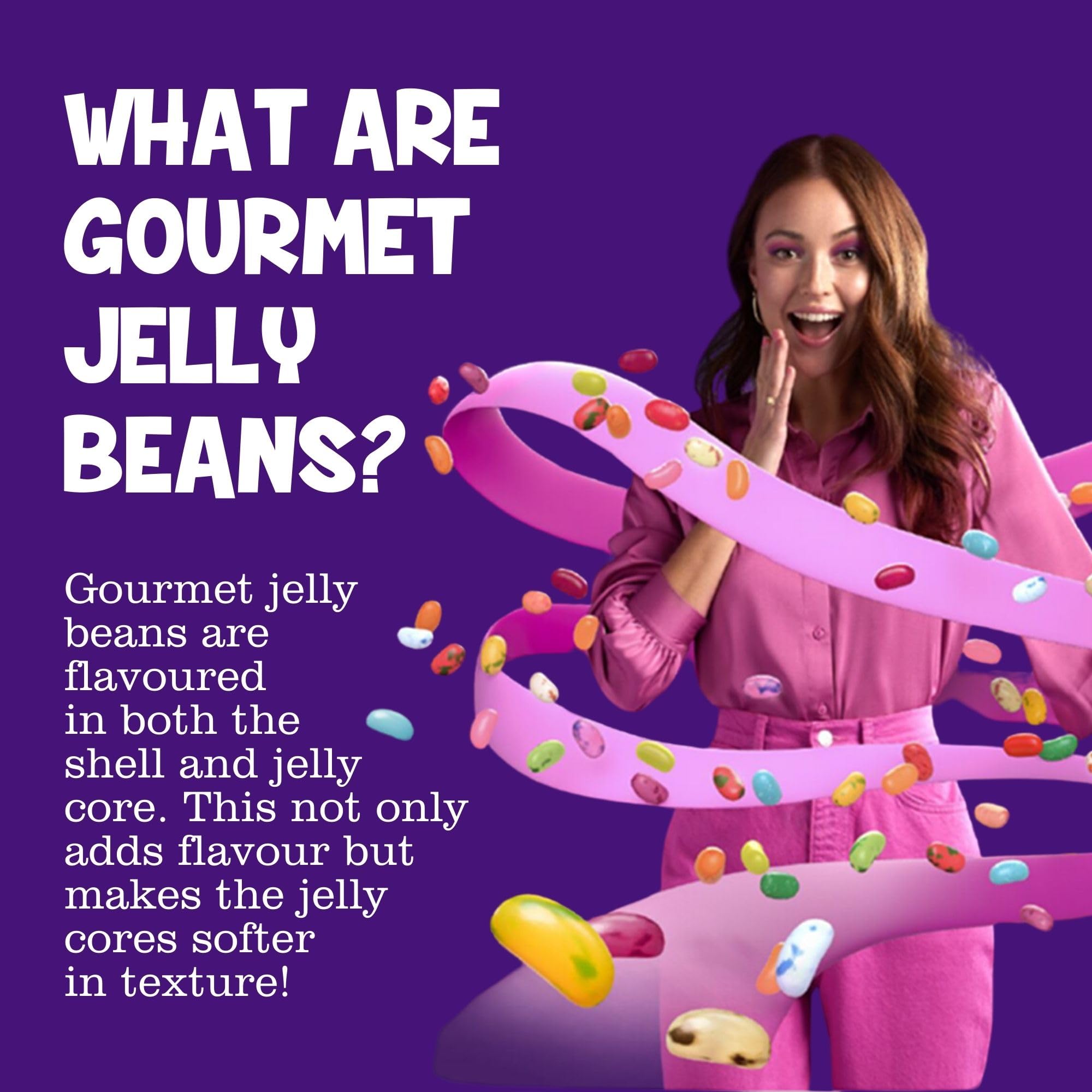 The Jelly Bean Factory Huge Flavours, 1.4kg Gourmet Jelly Beans Jar 20