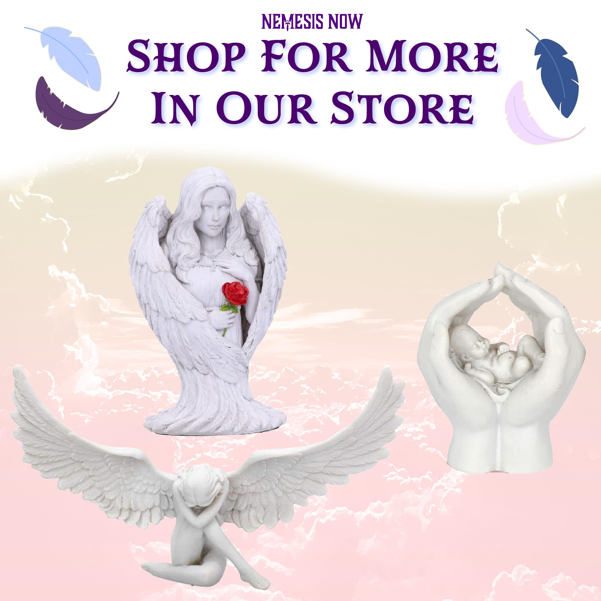 Nemesis Now Raised To Heaven Cherub Figur – Weiße Engelsstatue aus Kunstharz NEM3997 11