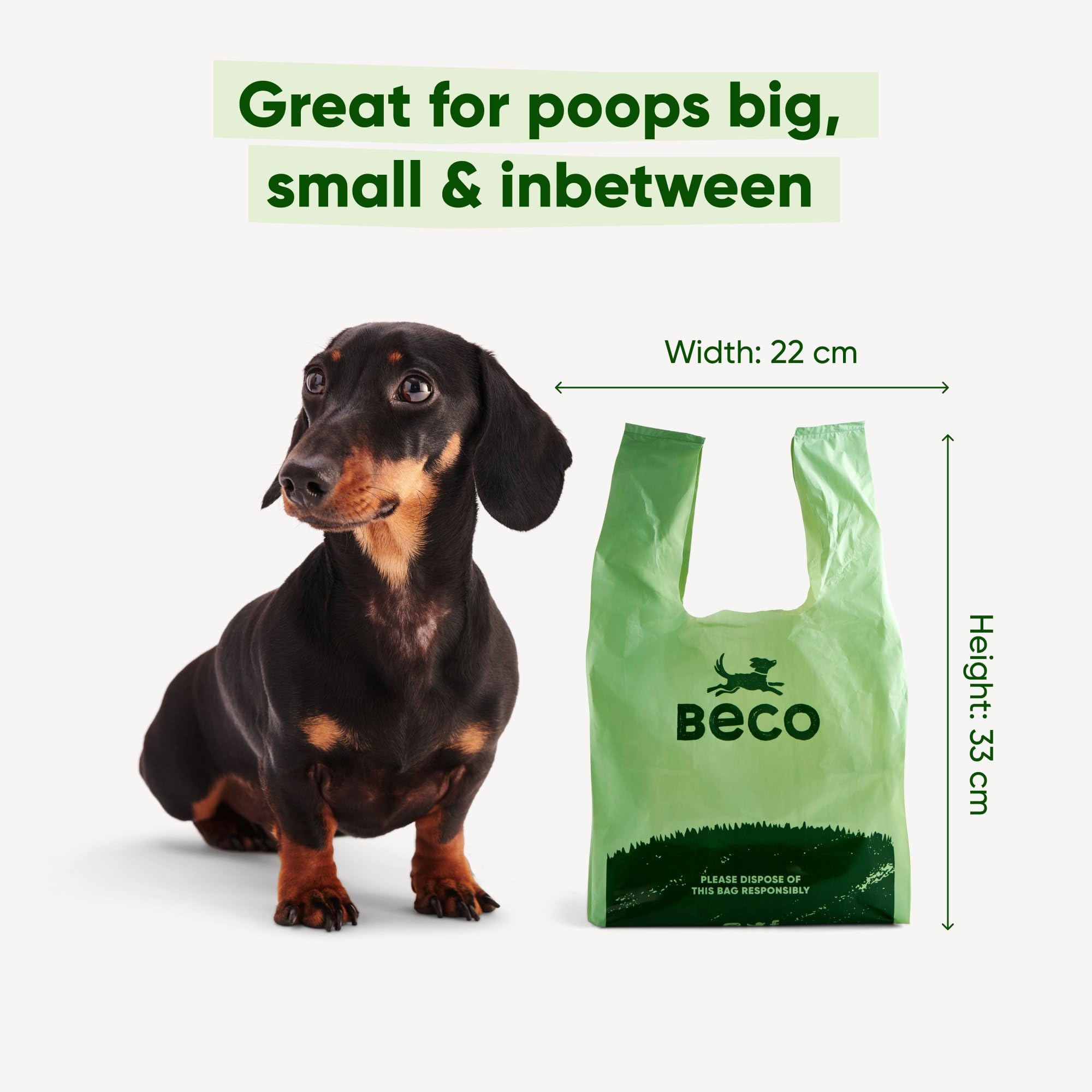 Beco Strong & Large Poop Bags - 120 Loose Packed Bags with Tie Handles 5
