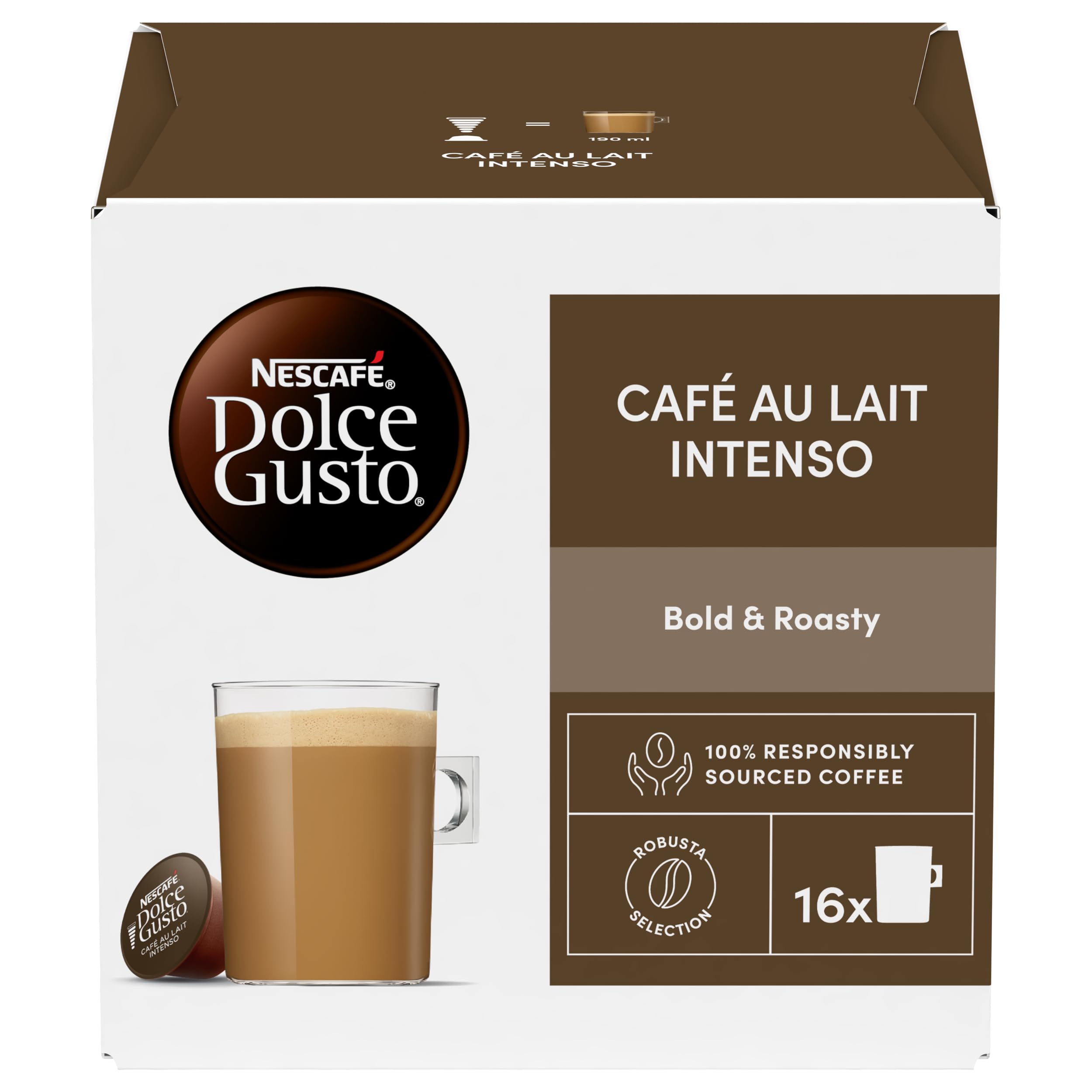 Nescafé Dolce Gusto Café Au Lait Intenso Coffee Pods - 16 Capsules