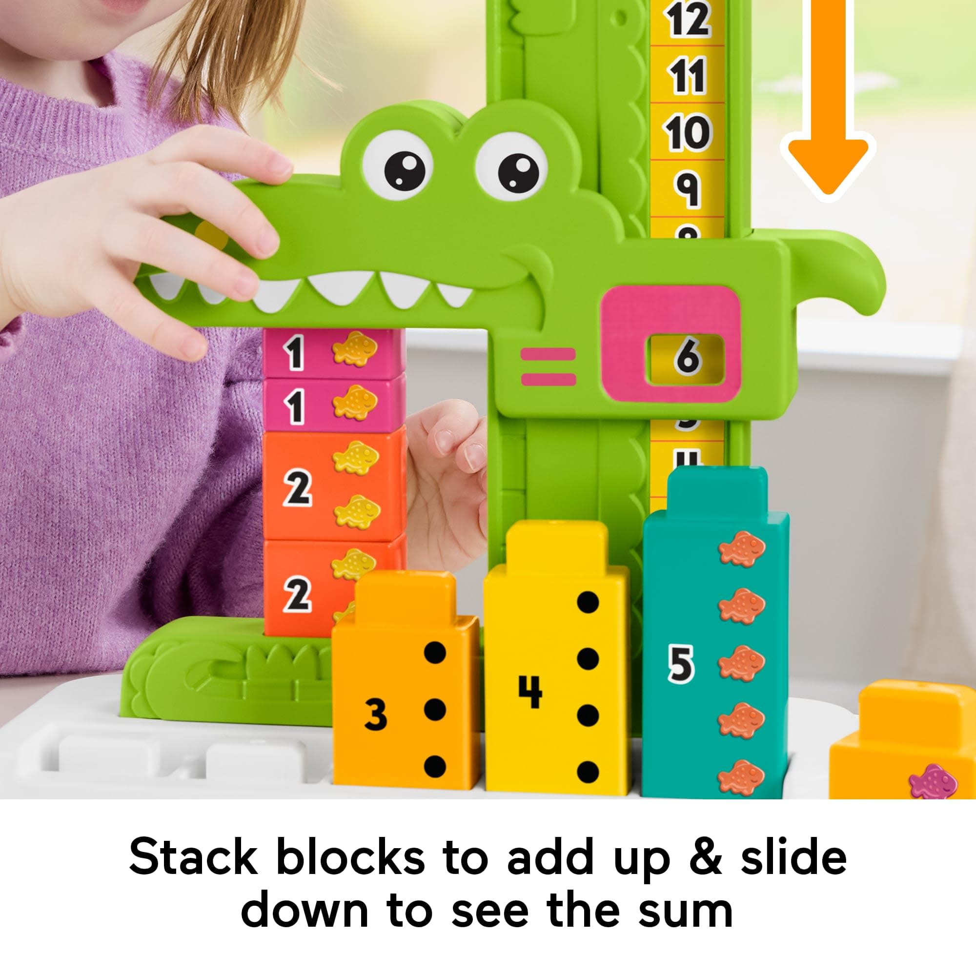 Fisher-Price Adding Alligator Counting Activity Toy - Educational Stacking Blocks for Preschoolers 4