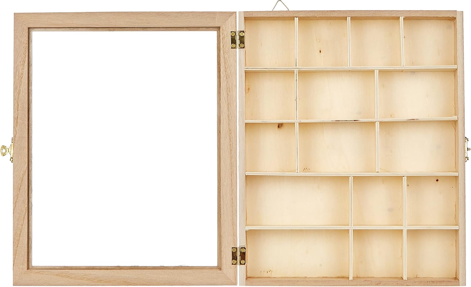 Artemio Wooden Display Case - 16 Compartment Craft Storage Box for Collectibles 3