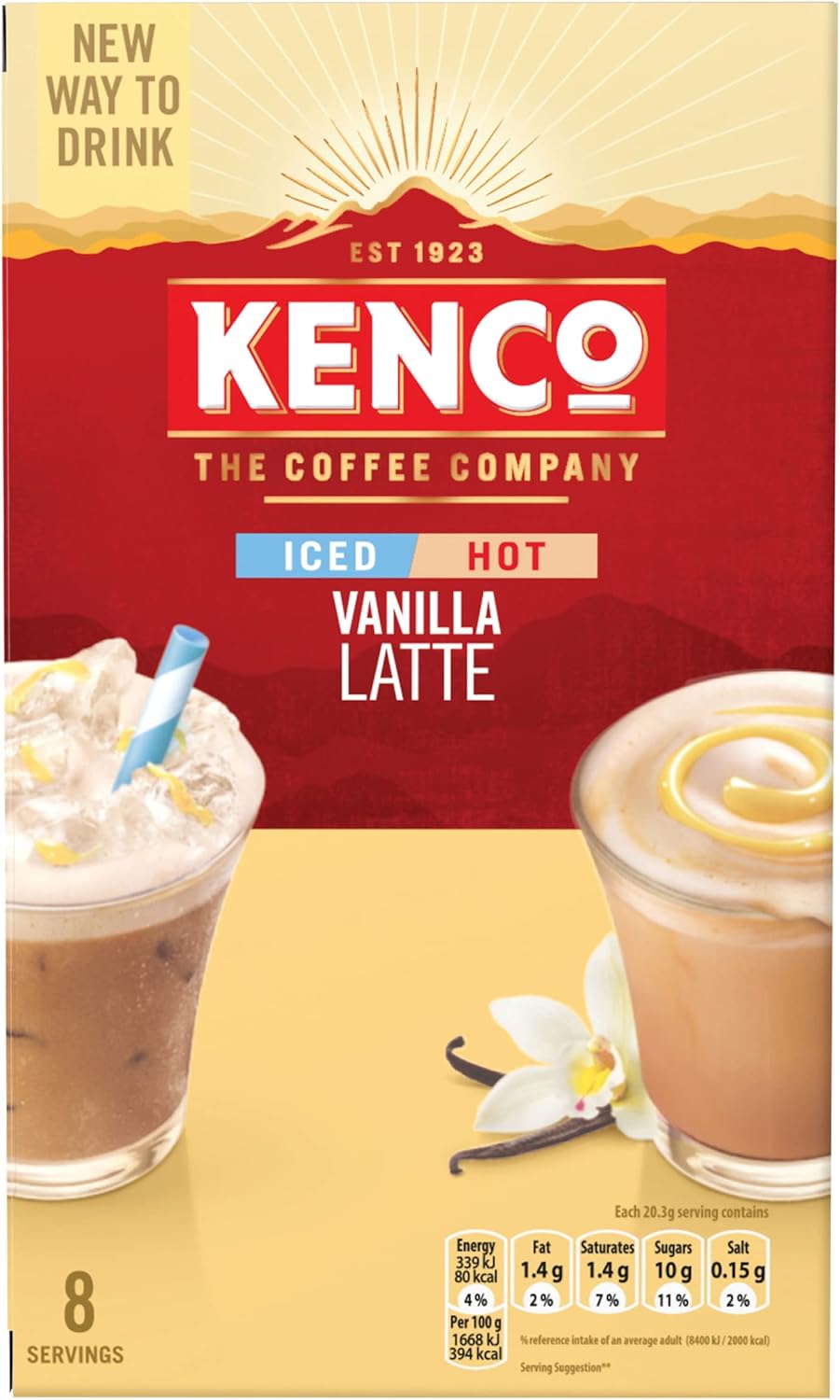 Kenco Iced/Hot Vanilla Latte Sachets - Pack of 5 (40 Sachets Total) 4