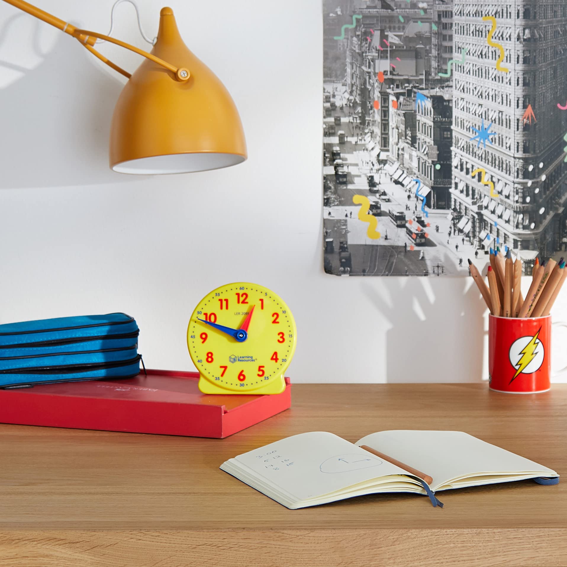 Learning Resources Big Time Student Clock - Hands-On Time Teaching Aid | Ages 5-9 | Colour-Coded