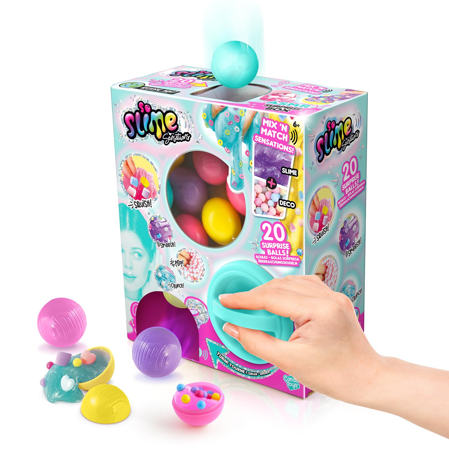 So Slime Sensations Surprise ASMR Box - Slime Dispenser with 20 Mix & Match Slime Balls 6