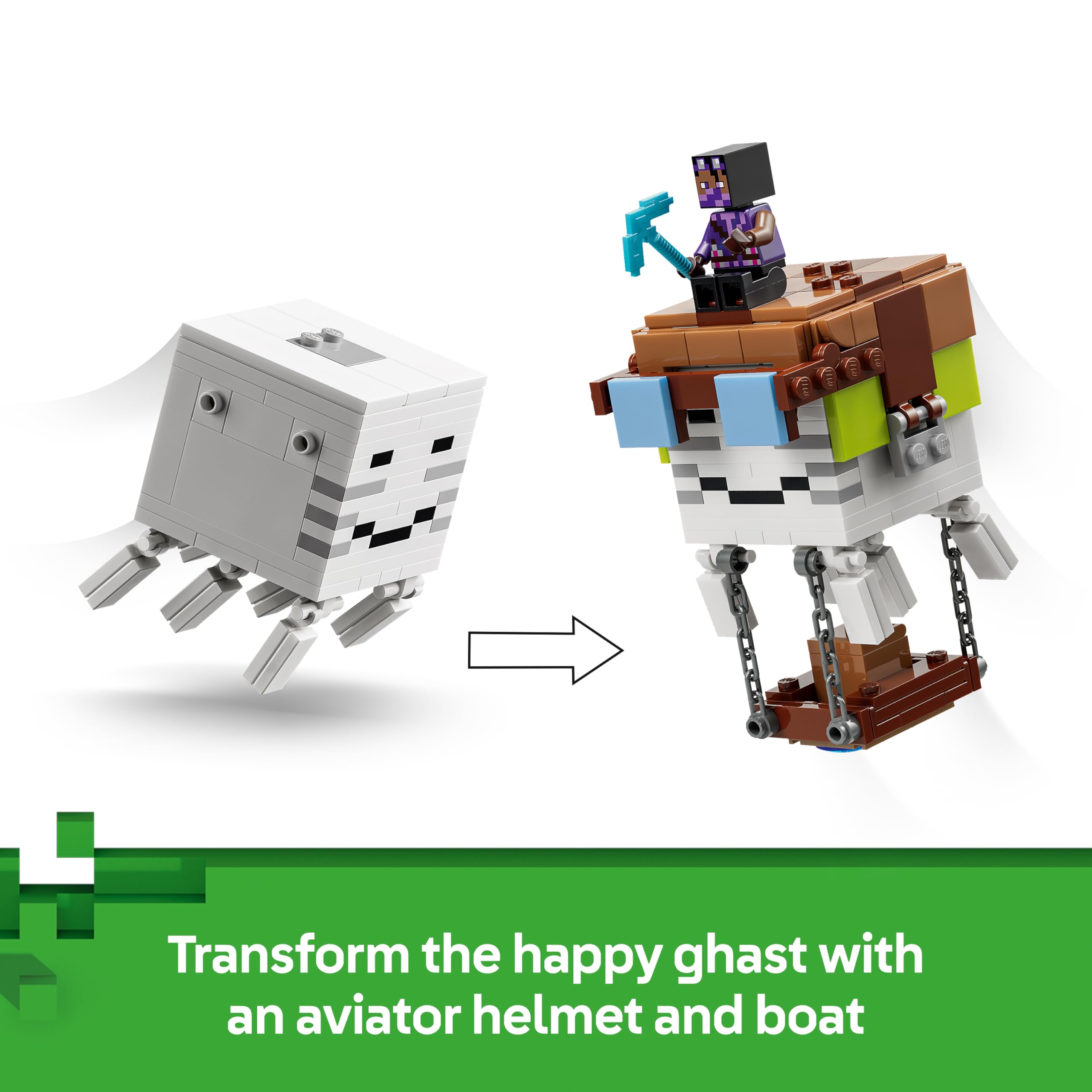 LEGO Minecraft Ghast Station Building Set - 8 Figures, Includes 2 Skeletons & 4 Ghasts, Ages 9+ 4
