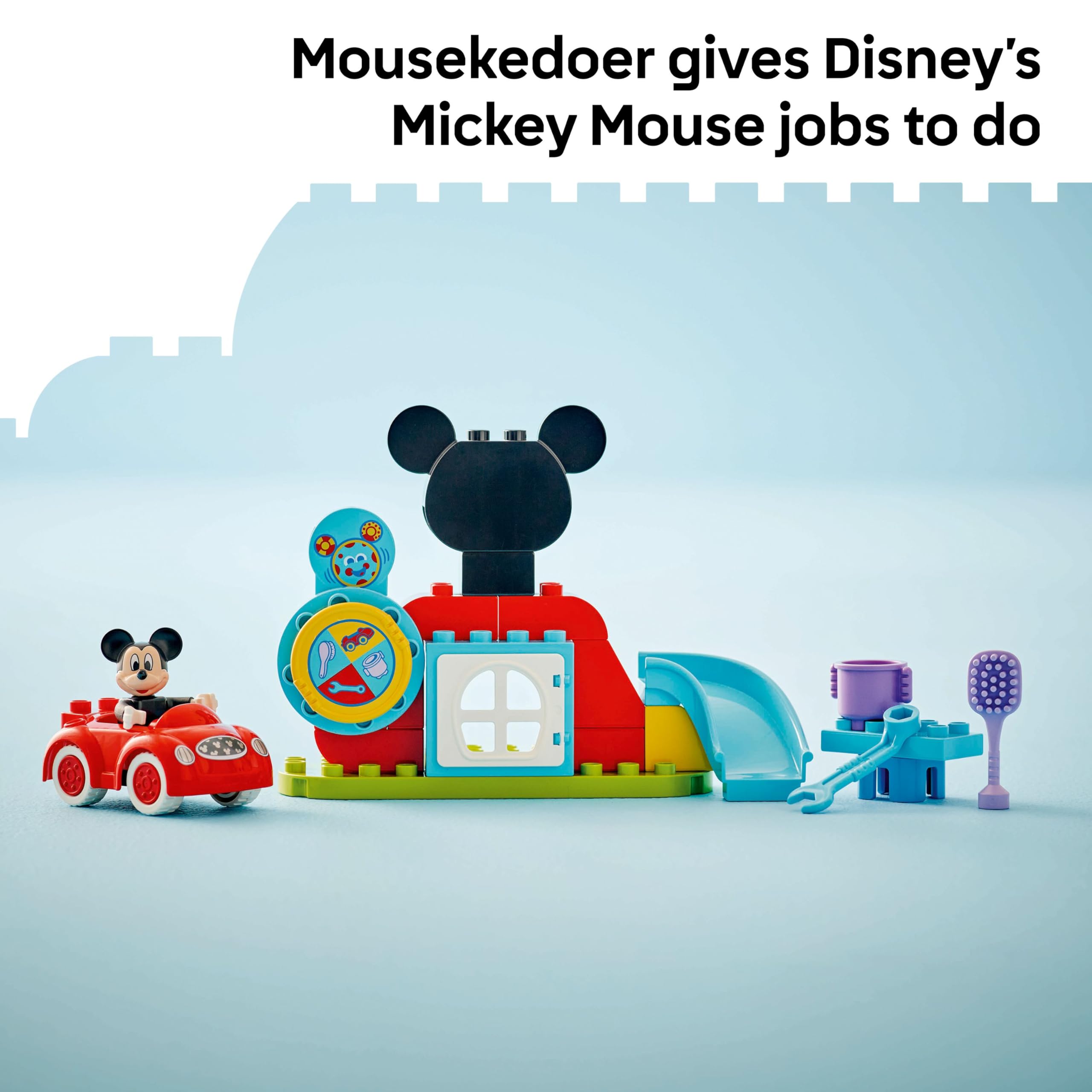 LEGO DUPLO Disney Mickey Mouse Clubhouse & Car Set - Building Toy for Toddlers 2+ 6
