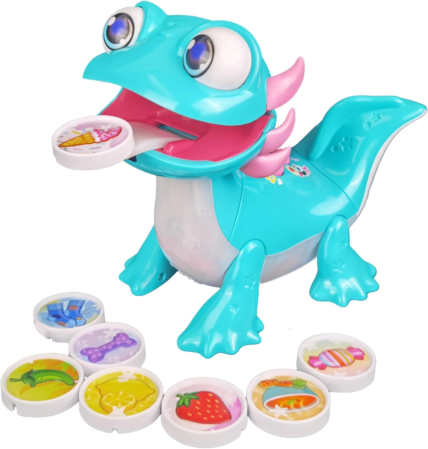 VTech Tasty Treats Axolotl - Interactive Toddler Toy with Fun Reactions & 8 Pretend Snacks