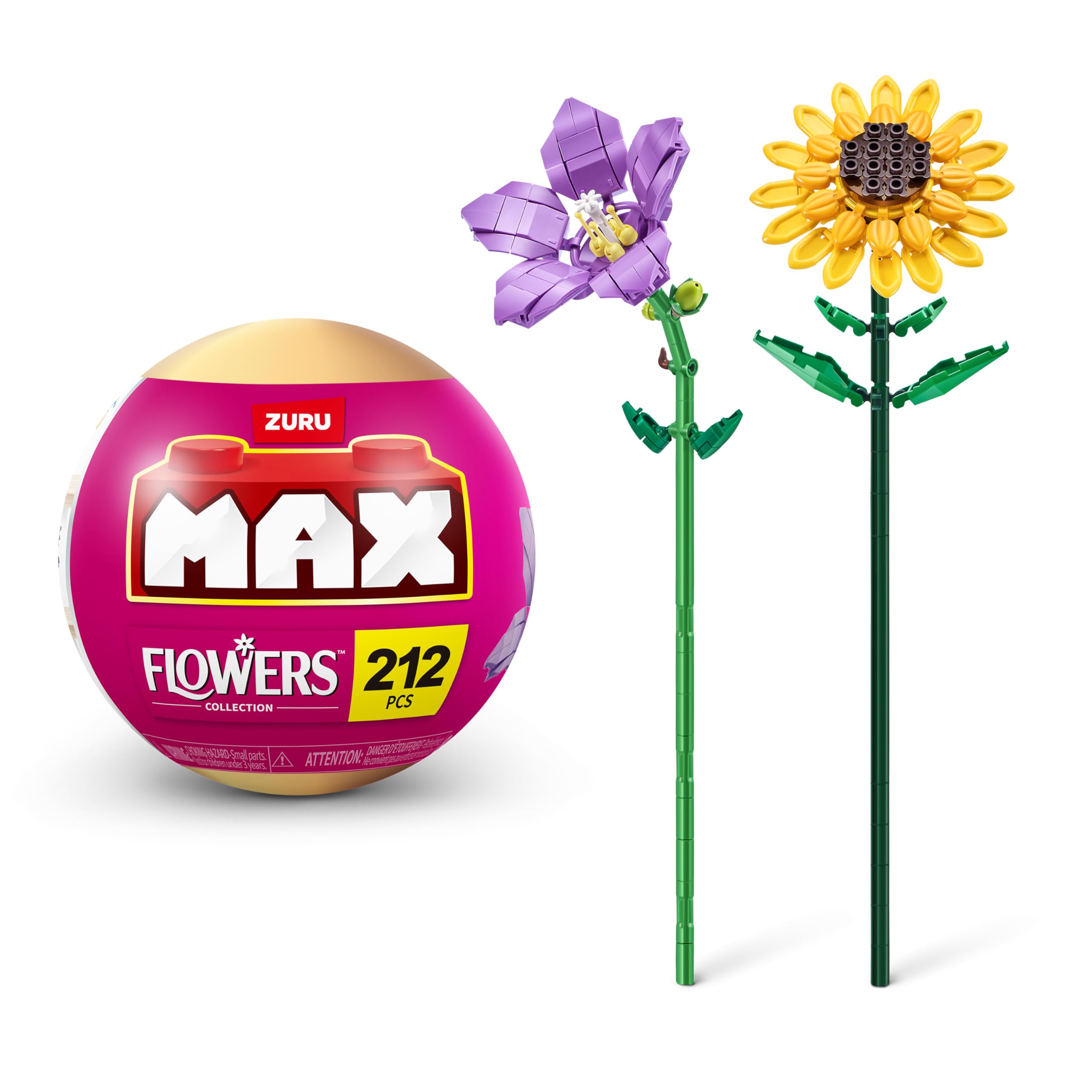 MAX Premium Flowers Building Bricks Collection - 10 to Collect, 210 Pieces per Capsule
