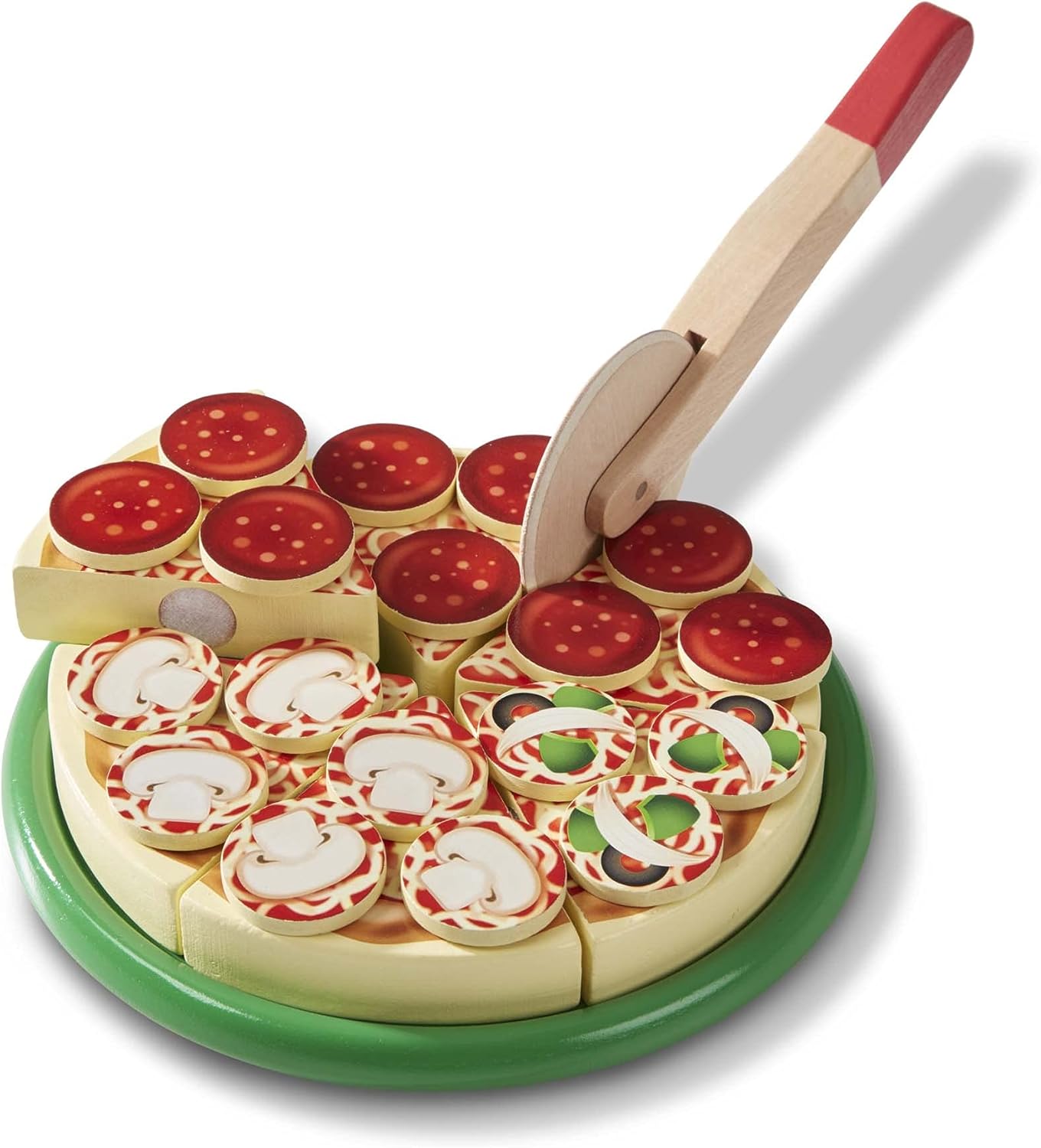 Melissa & Doug Wooden Pizza Party Play Set - Pretend Play Food for Ages 3+ 3