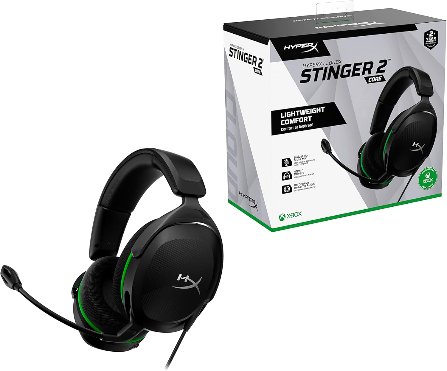 HyperX CloudX Stinger 2 Core Gaming Headset for Xbox - Lightweight Over-Ear with 40mm Drivers 13
