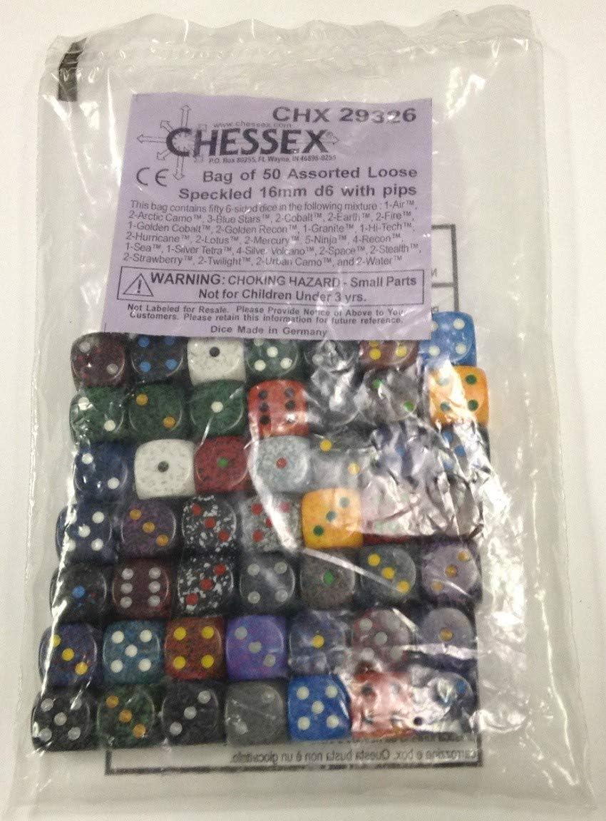 Chessex Bag of 50 Dice Accessories
