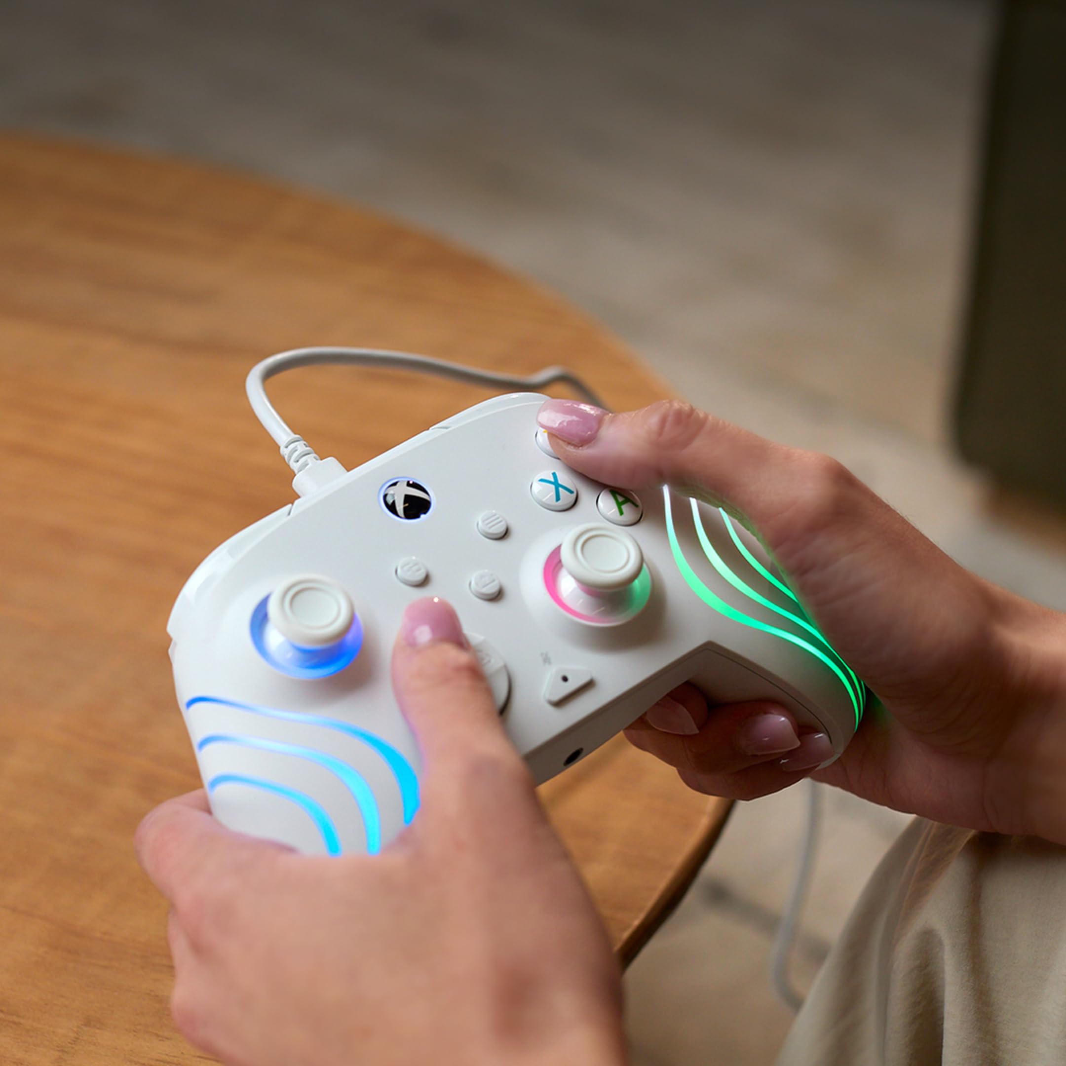 Turtle Beach Afterglow Wave White Wired RGB Gaming Controller for Xbox & PC 8