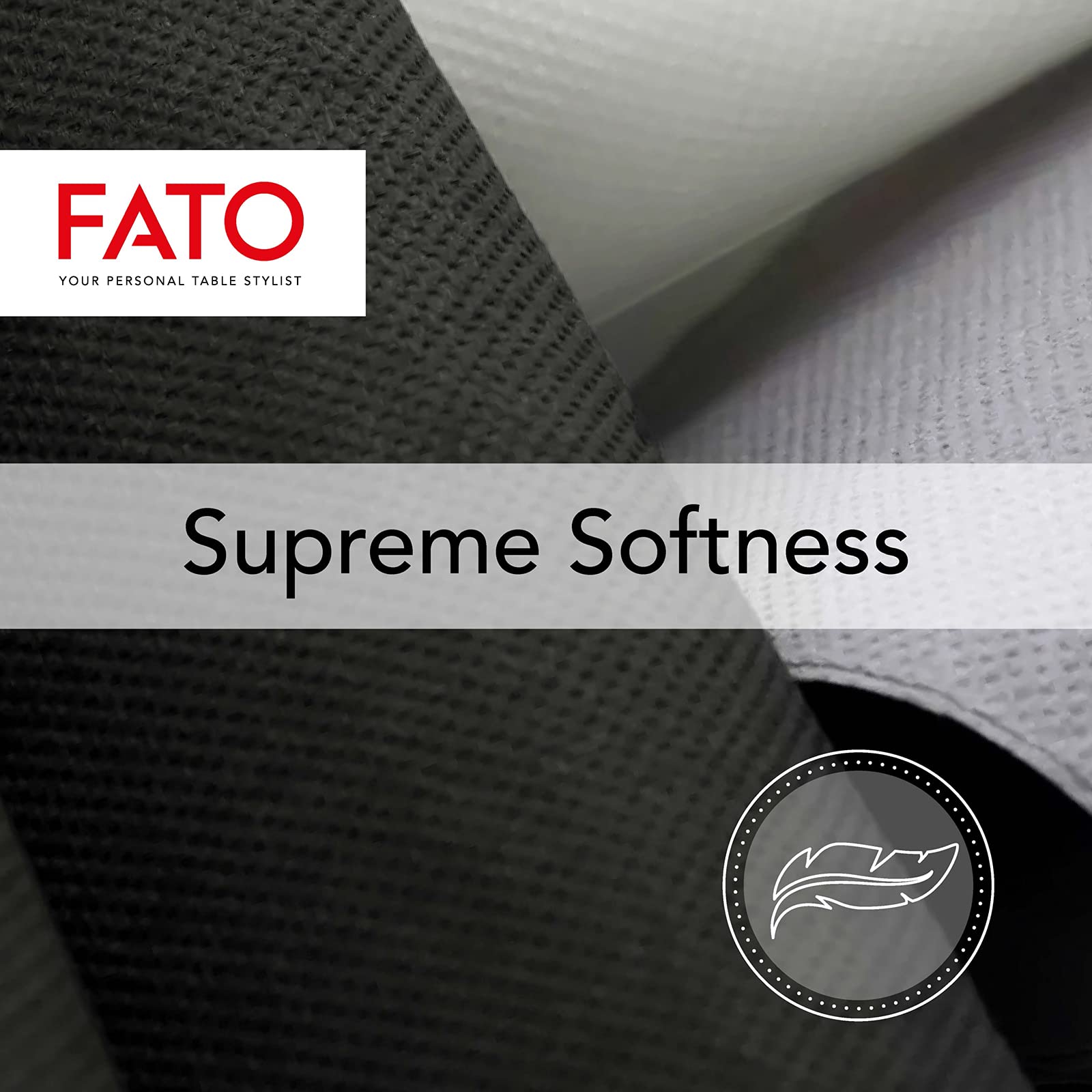 Fato Black 38x38 cm Soft & Durable 2-Ply Disposable Paper Napkins, Pack of 40 4