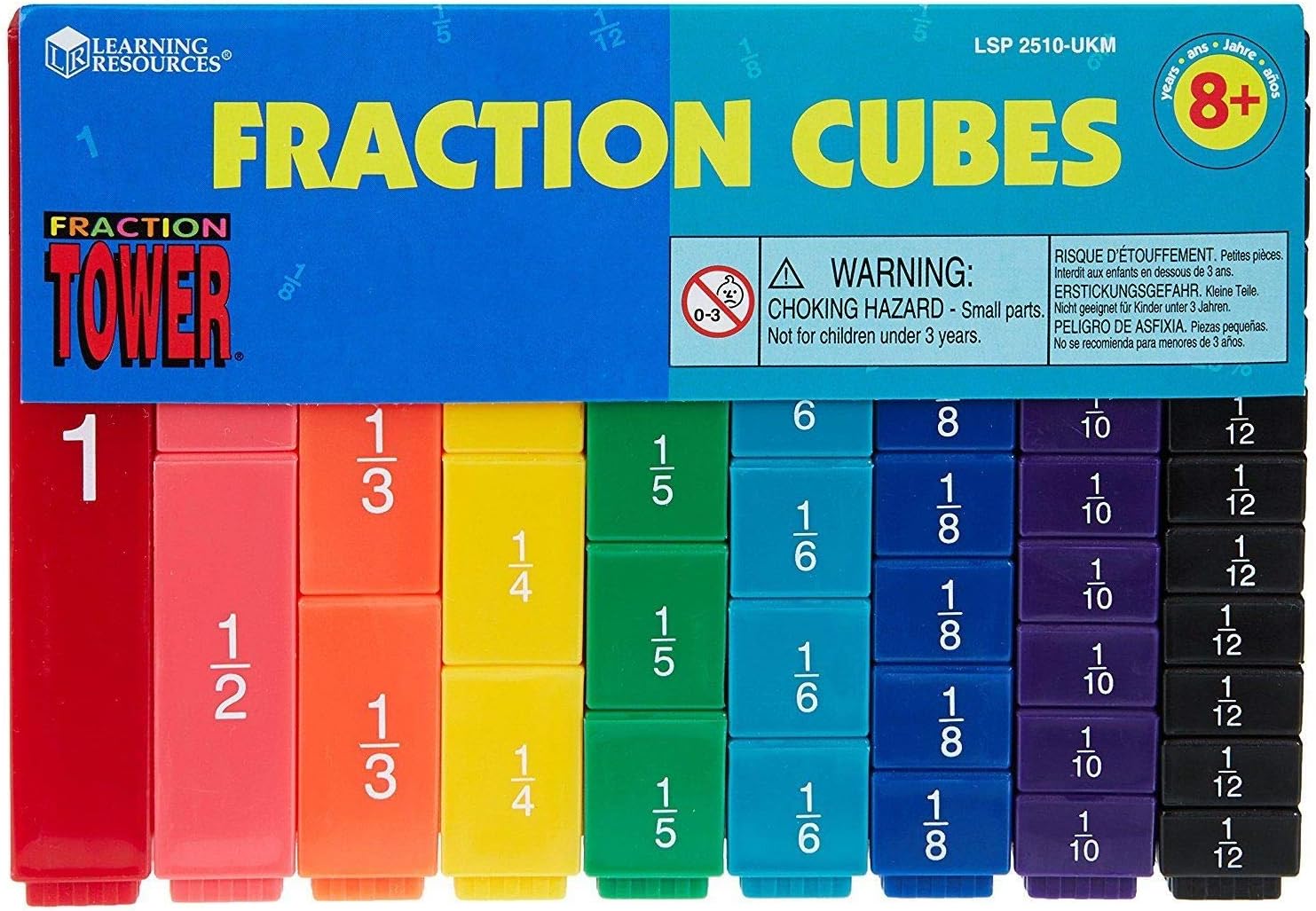 Learning Resources Fraction Tower Cubes - Educational Interlocking Math Manipulatives for Ages 6-10 10