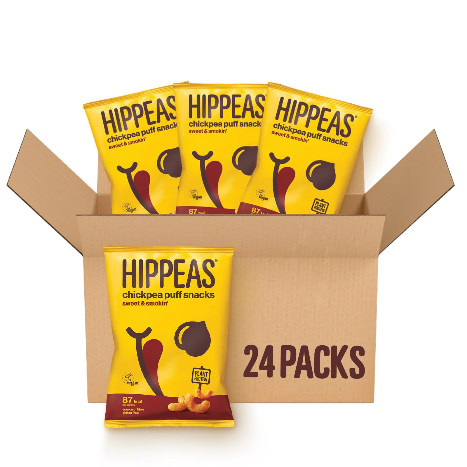 Hippeas Smoky Paprika Chickpea Puff Vegan Multipack Crisps | 24 x 22g Snack