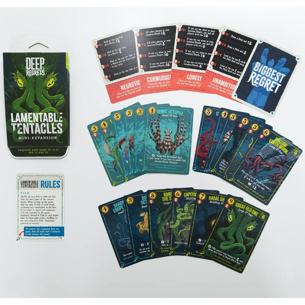 Tettix Games Deep Regrets: Lamentable Tentacles Mini-Expansion Strategy Board Game for 1-5 Players