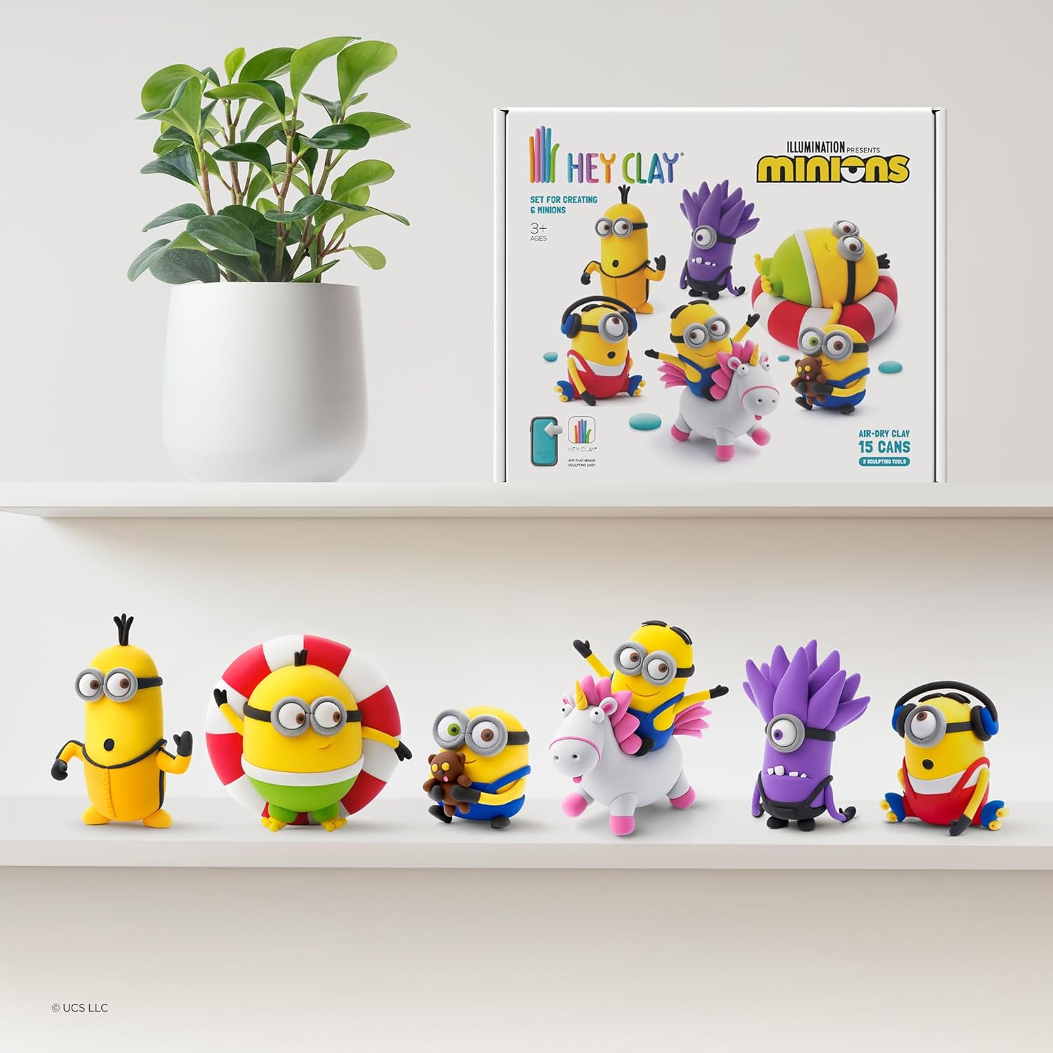 HEY CLAY Minions 15 Can Air Dry Clay Kit - Creative Sculpting Set for Kids 8