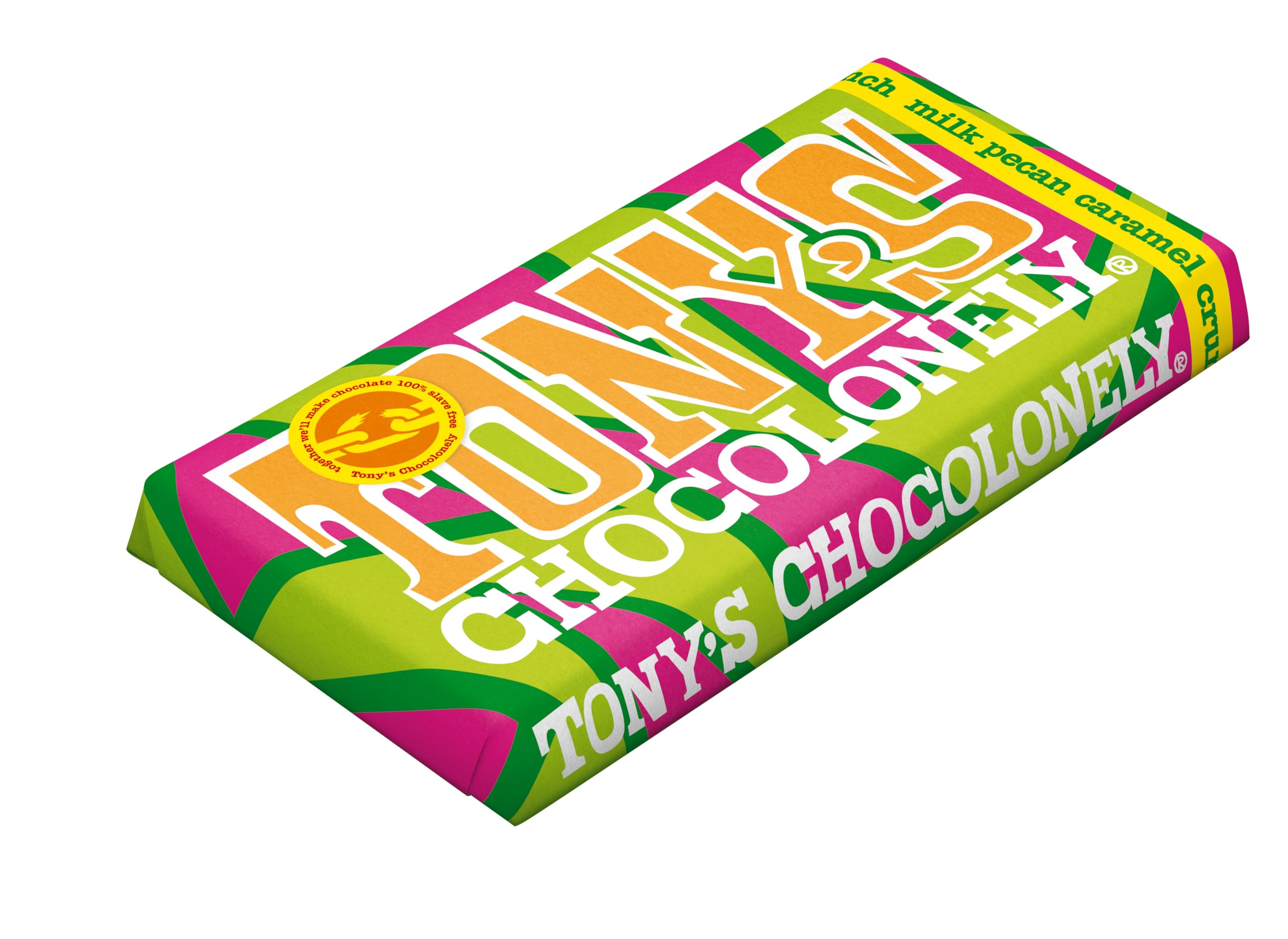 Tony's Chocolonely Milk Pecan Caramel Crunch Chocolate Bar - 180g, Fairtrade Belgian Chocolate 3