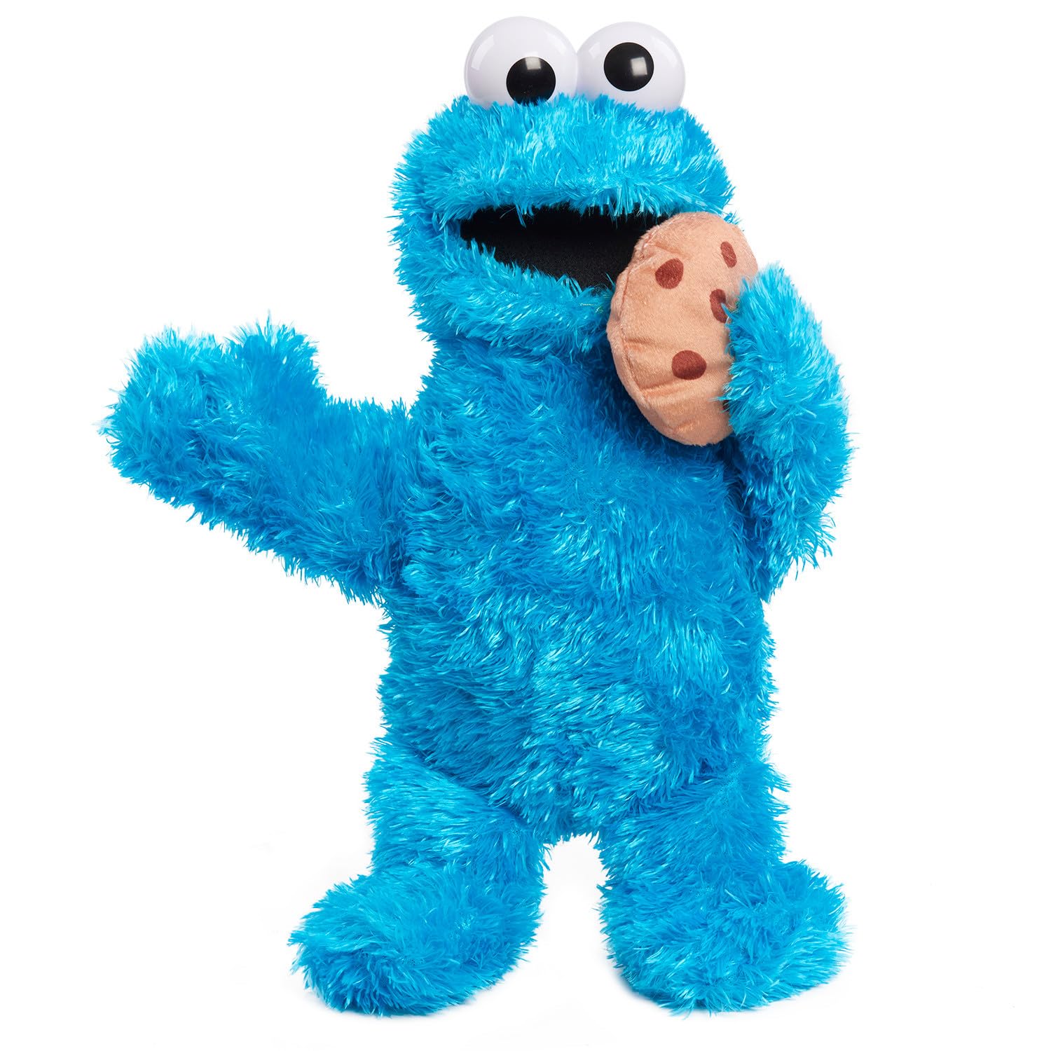Just Play Sesame Street Nom Nom Cookie Monster 13.5-inch Plush Toy with Sounds and Motion - Blue